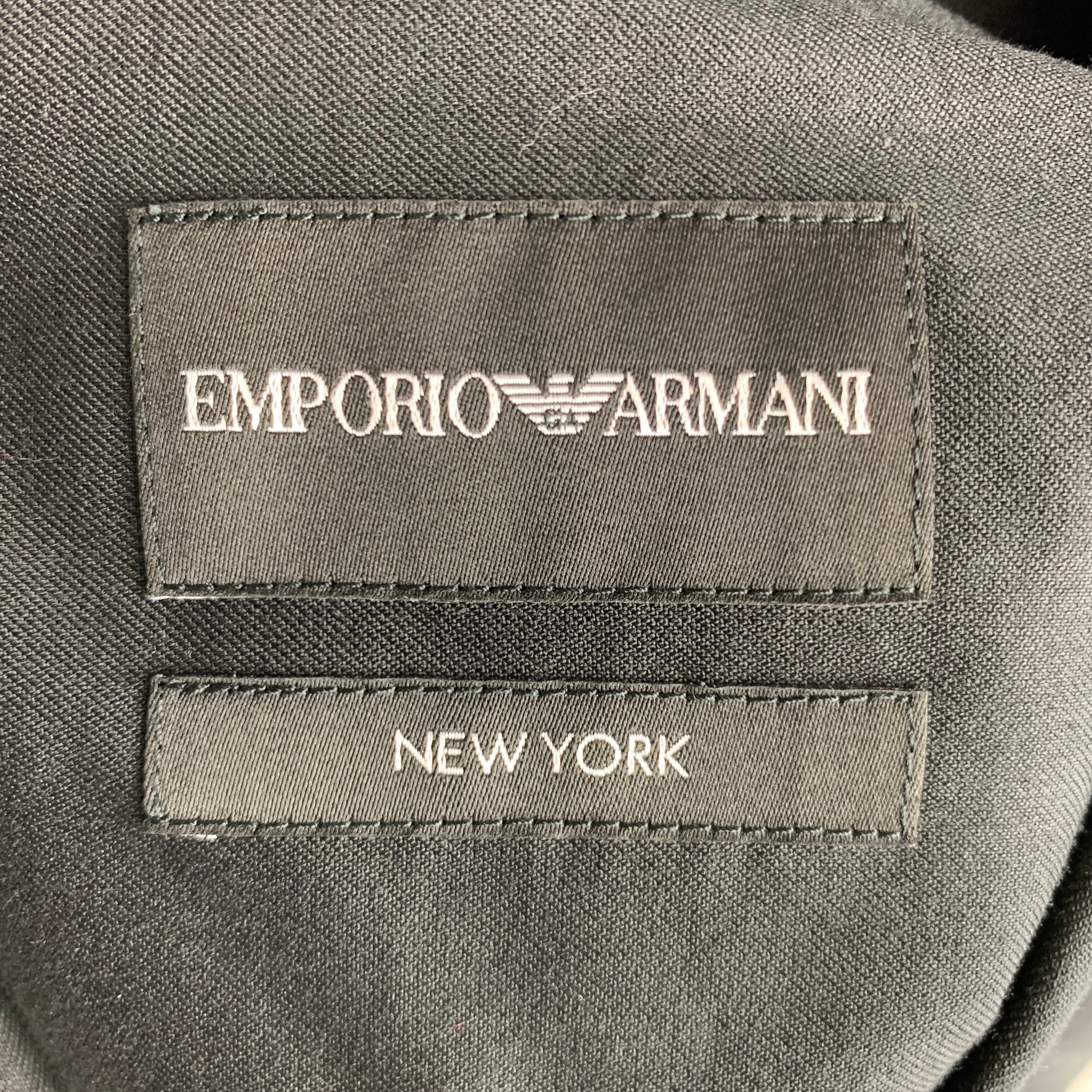 EMPORIO ARMANI Size L Black Solid Cotton / Elastane Long Sleeve Shirt - Image 4