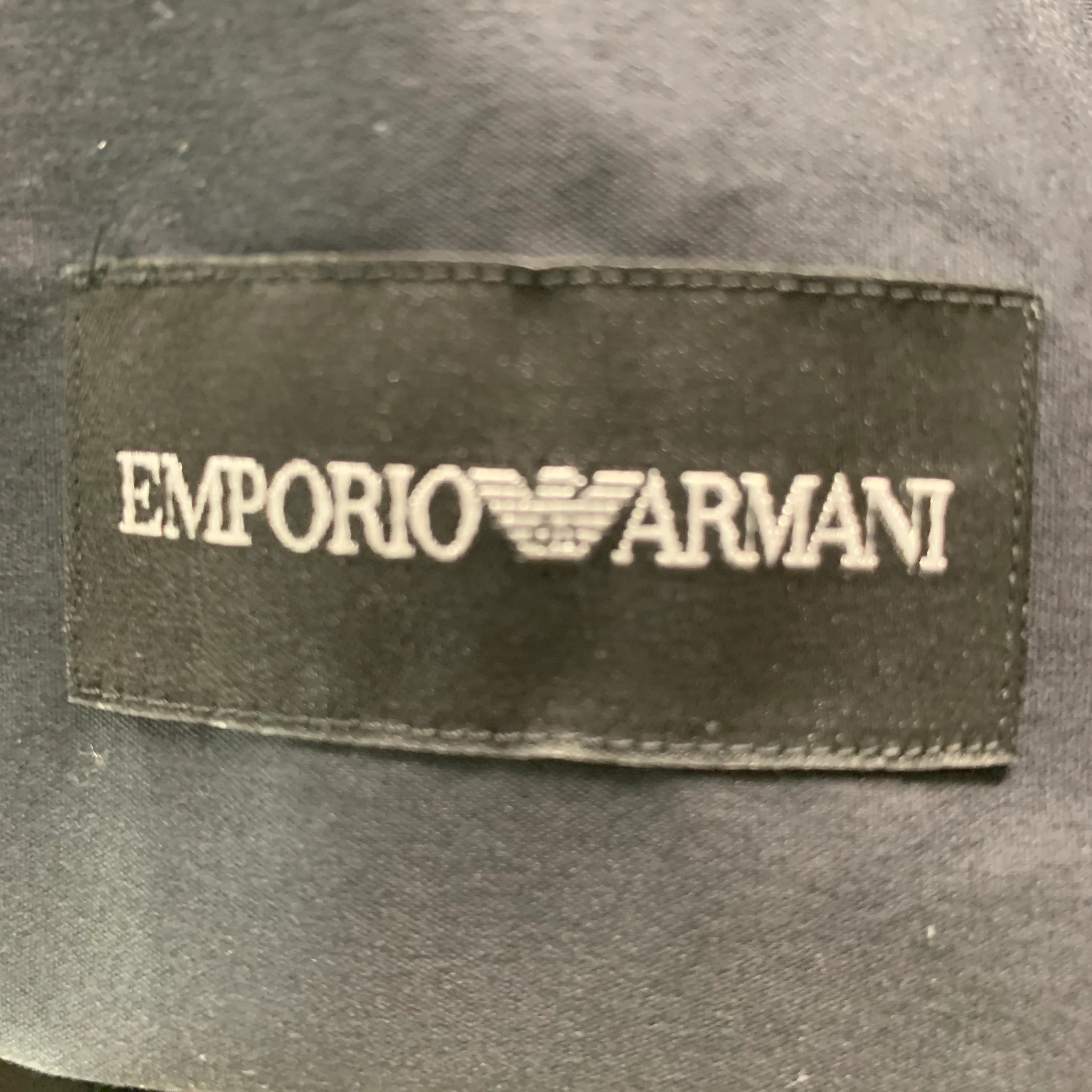 EMPORIO ARMANI Size L Black Solid Cotton Polyamide Button Up Long Sleeve Shirt - Image 4