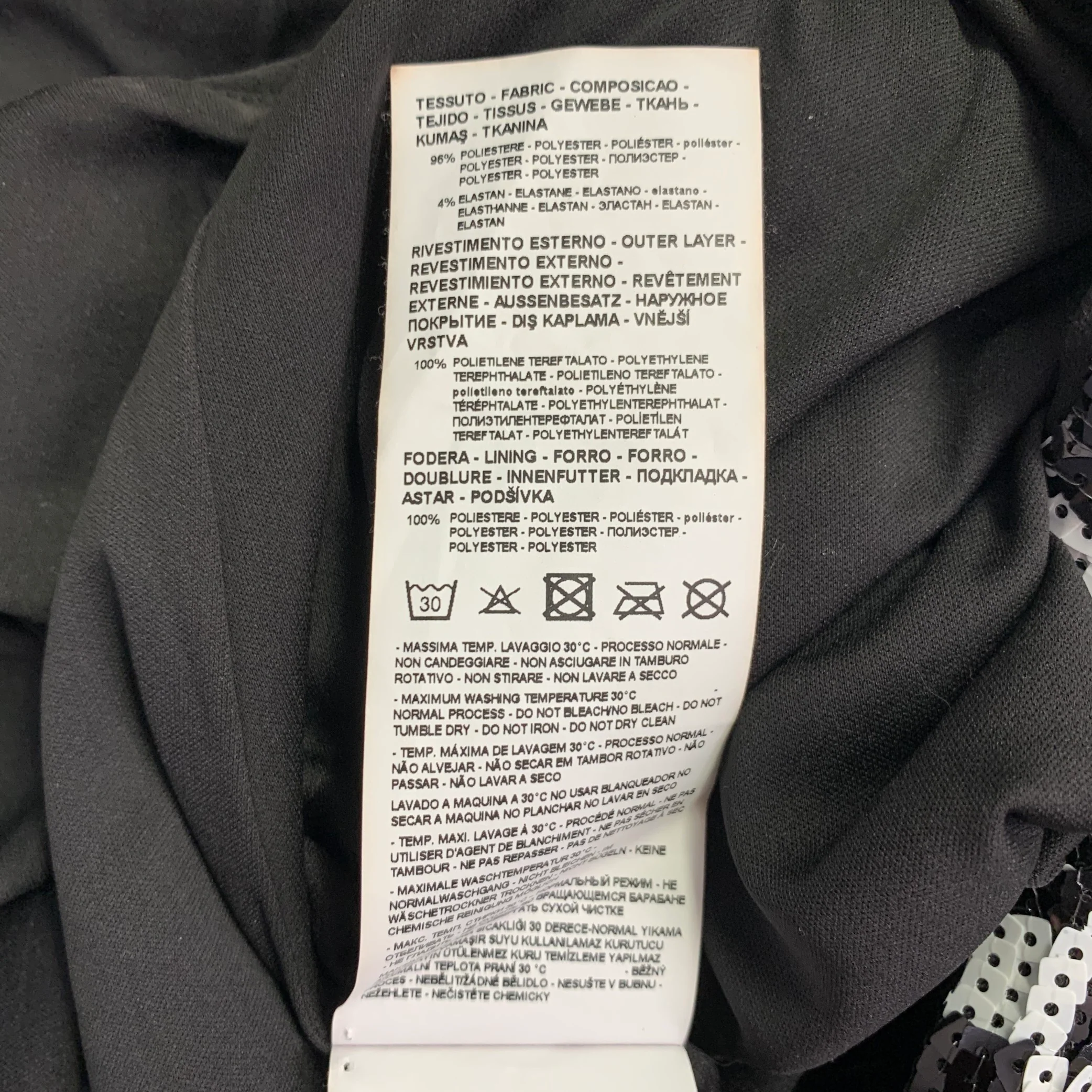 EMPORIO ARMANI Size L Black White Polyester Blend Checkered Sleeveless Dress Top - Image 8