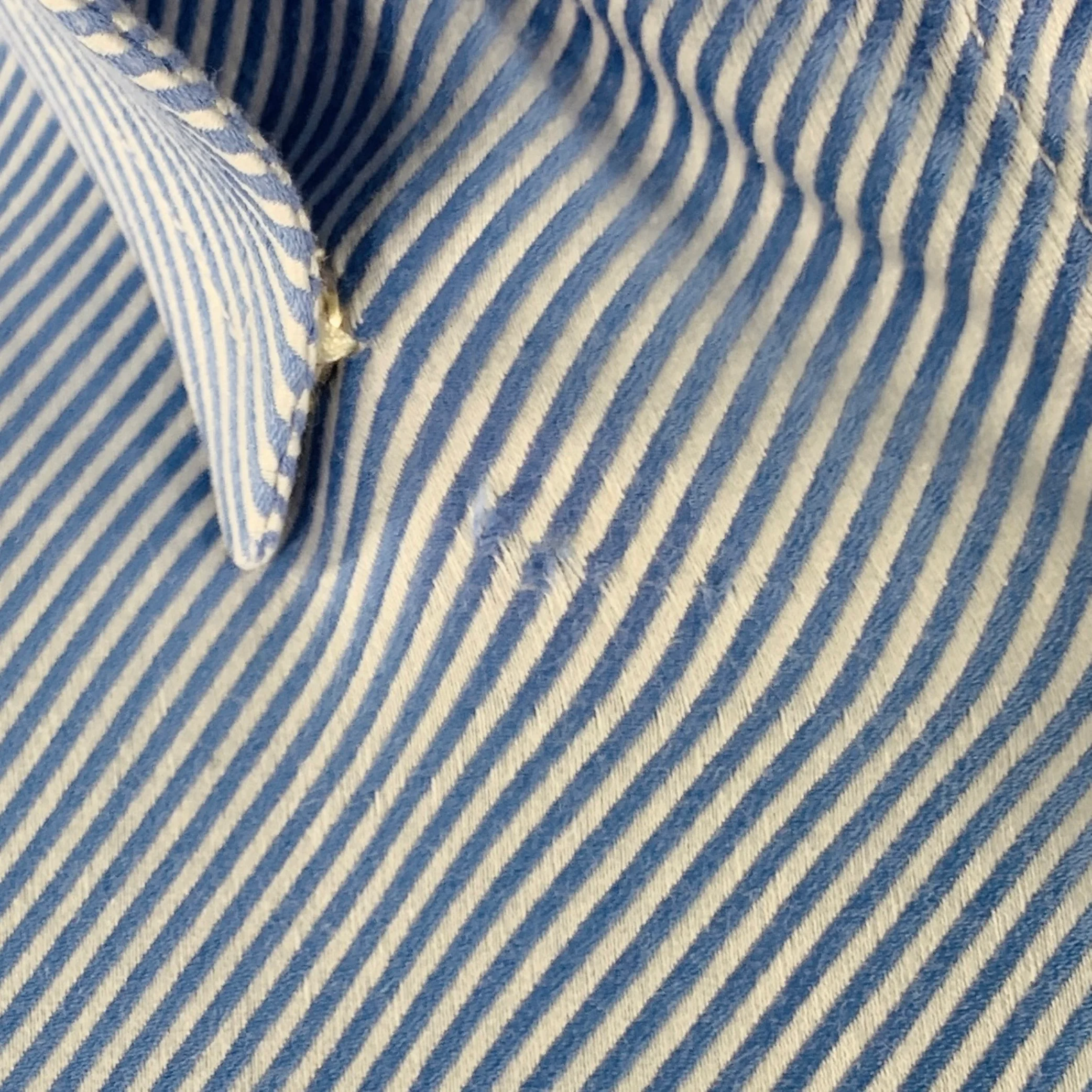 EMPORIO ARMANI Size M Blue White Stripe French Cuff Long Sleeve Shirt - Image 5