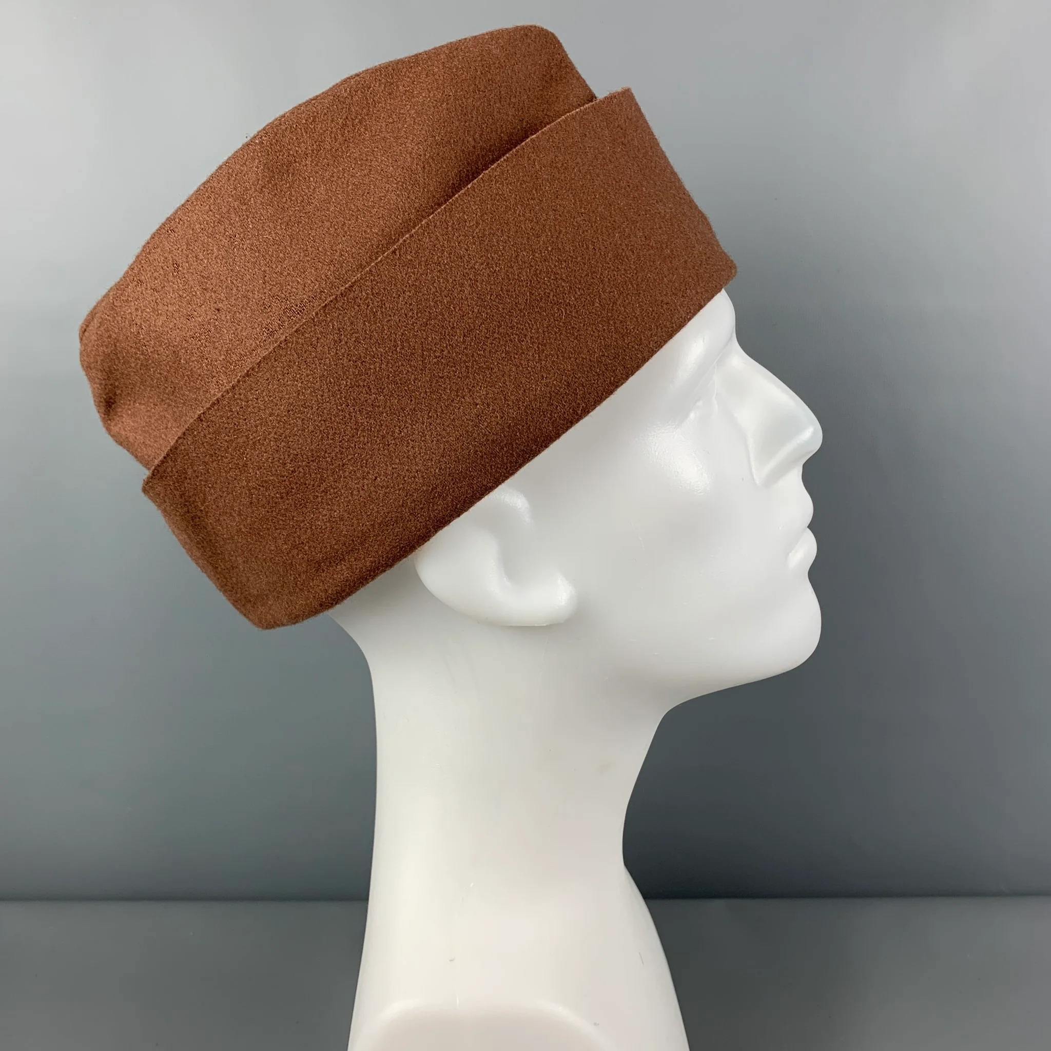 EMPORIO ARMANI Size One Size Brown Wool Blend Military Hat - Image 3