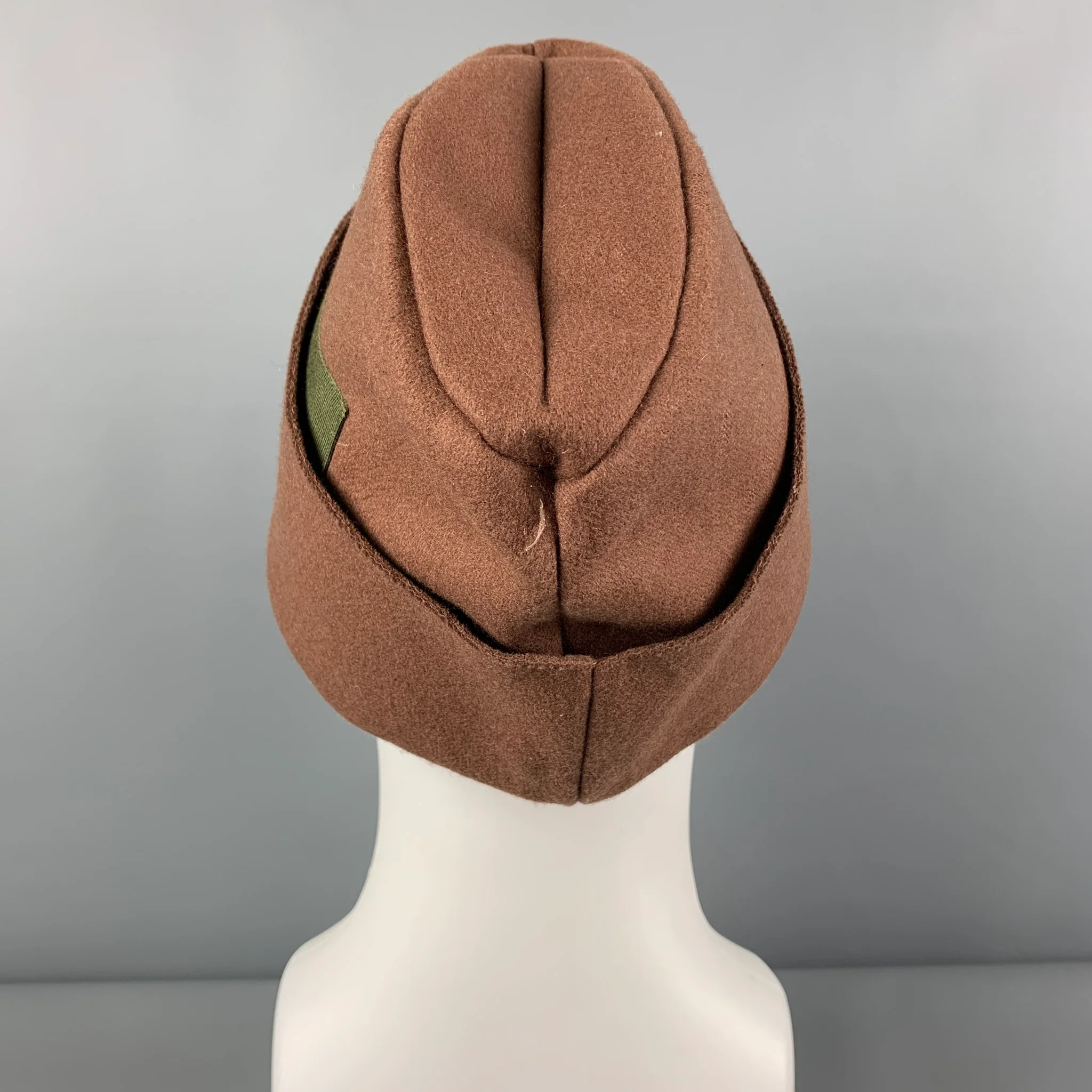 EMPORIO ARMANI Size One Size Brown Wool Blend Military Hat - Image 4