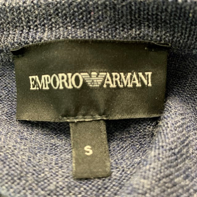 EMPORIO ARMANI Size S Charcoal Grey Color Block Wool Blend Crew-Neck Pullover - Image 4