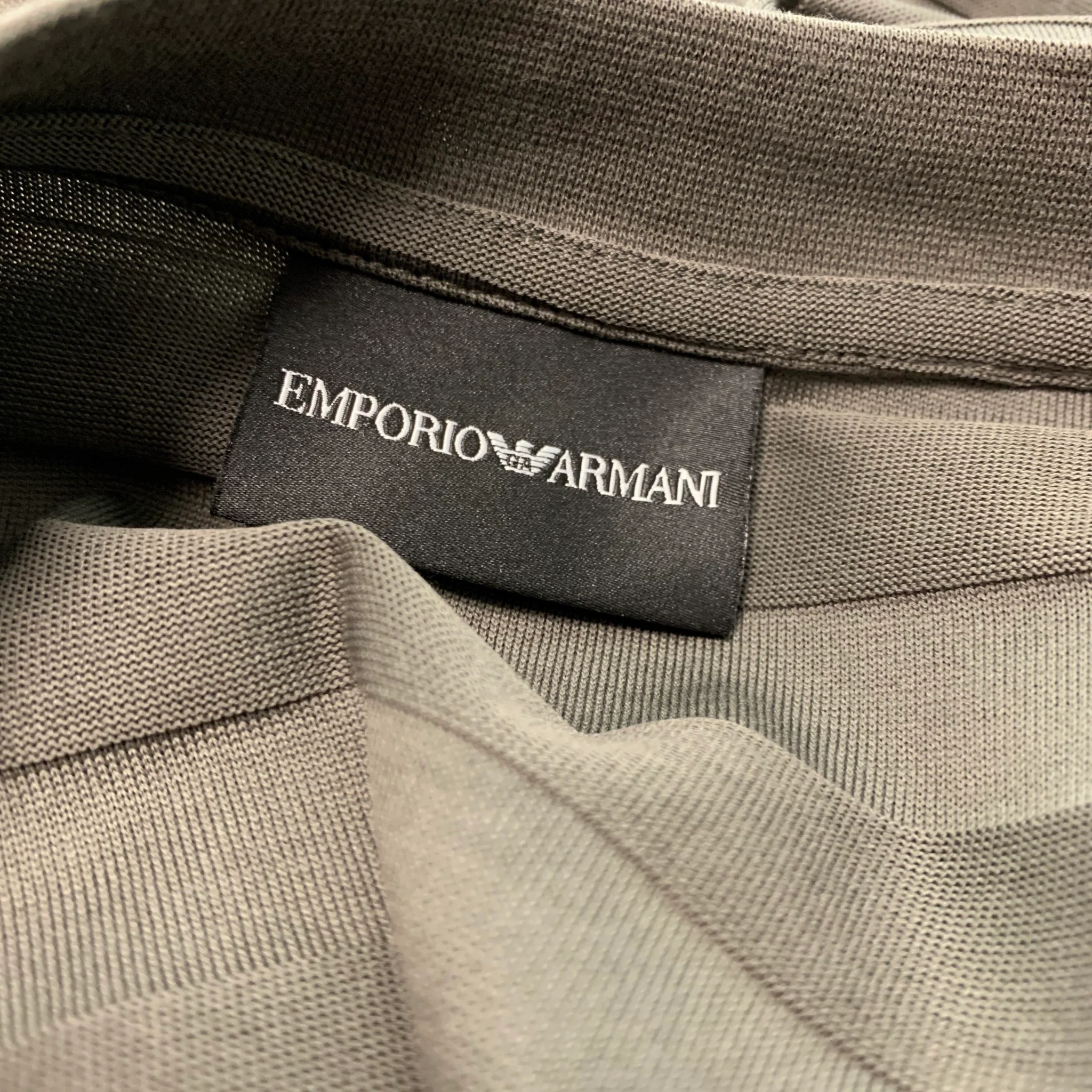 EMPORIO ARMANI Size XL Green Stripe Cotton Short Sleeve T-shirt - Image 4