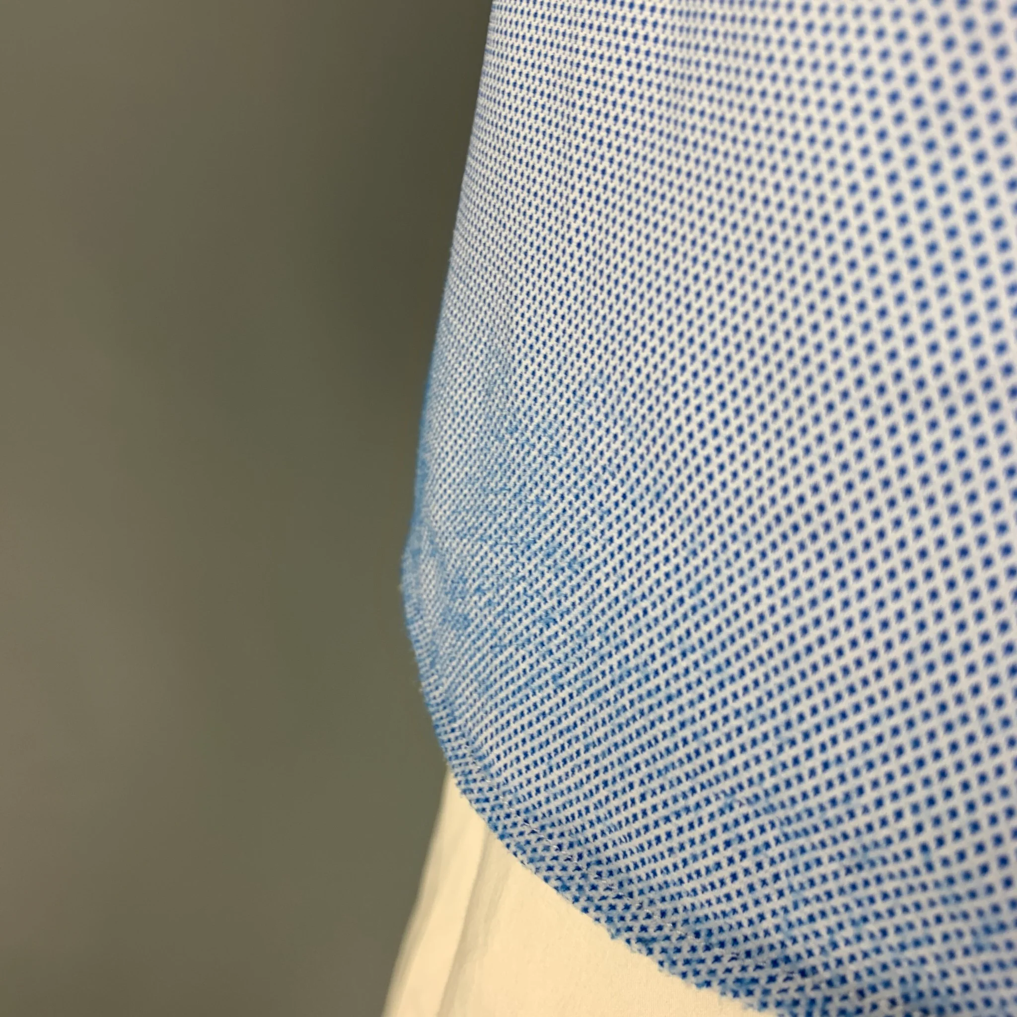 EMPORIO ARMANI Size XXL Blue White Nailhead Long Sleeve Shirt - Image 4
