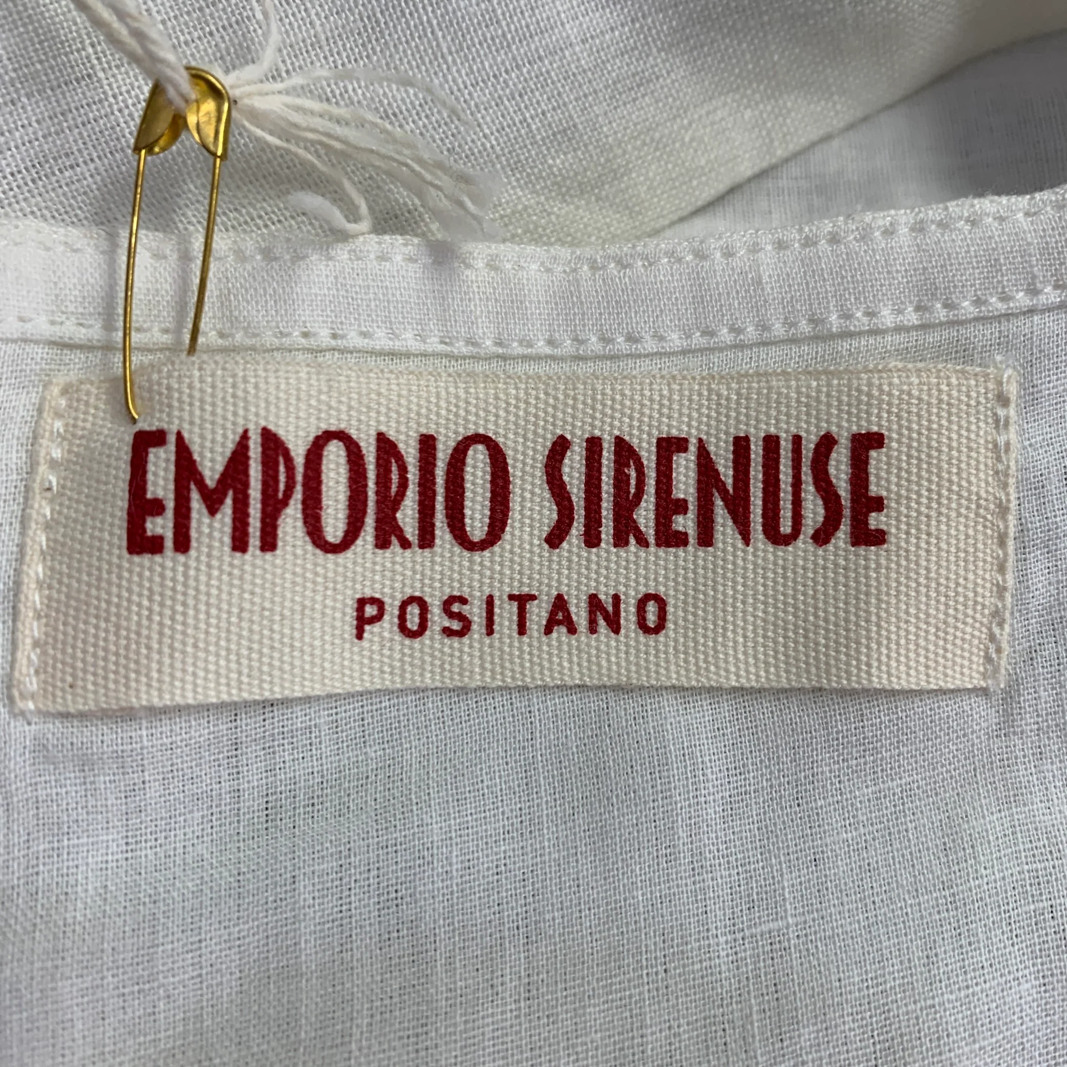 EMPORIO SIRENUSE Size 4 Paestum Cream Brown Linen Woven Sleeveless Long Dress - Image 6