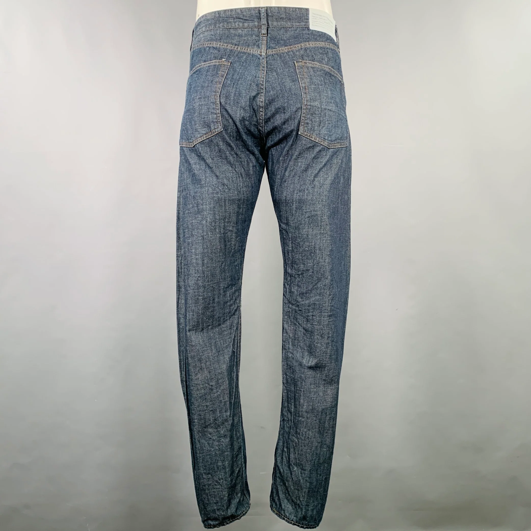 ENGINEERED GARMENTS Size 34 Blue Contrast Stitch Cotton 5 Pocket Jeans - Image 2