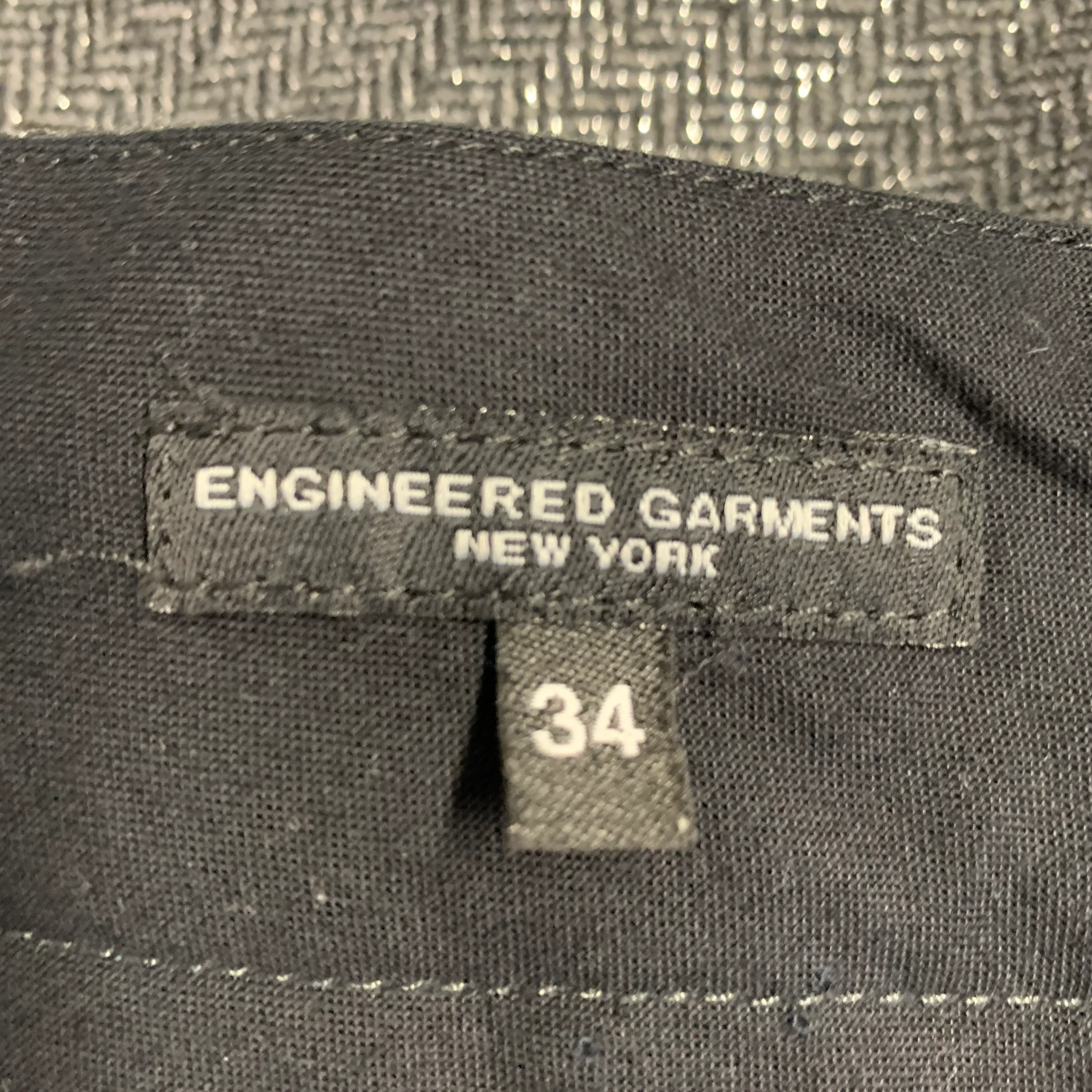 ENGINEERED GARMENTS Size 34 Grey Metallic Herringbone Acrylic Blend Casual Pants - Image 4