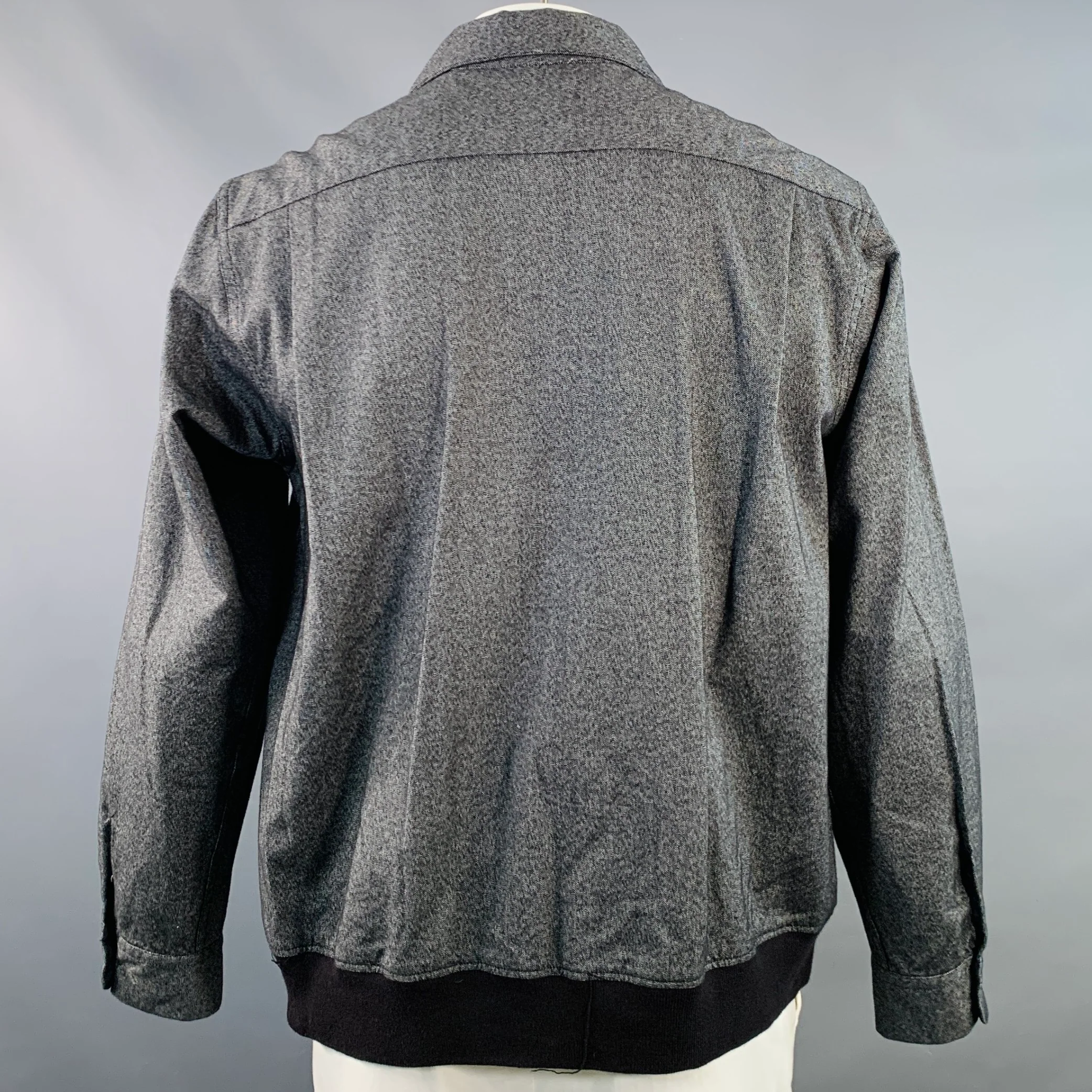 ENGINEERED GARMENTS Size L Grey Black Heather Cotton Blend Two Pockets Jacket - Image 3