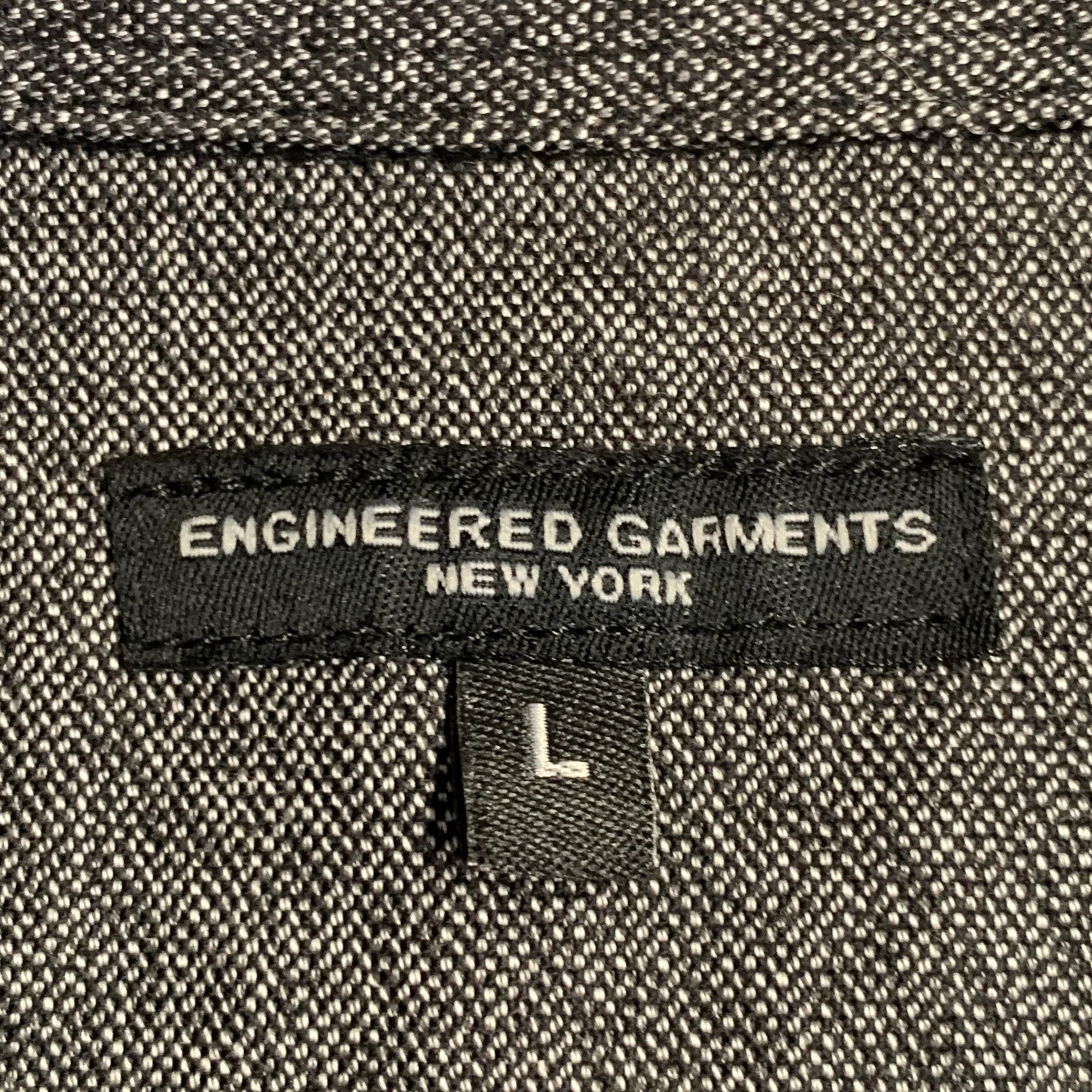ENGINEERED GARMENTS Size L Grey Heather Cotton Two Pockets Long Sleeve Shirt - Image 5