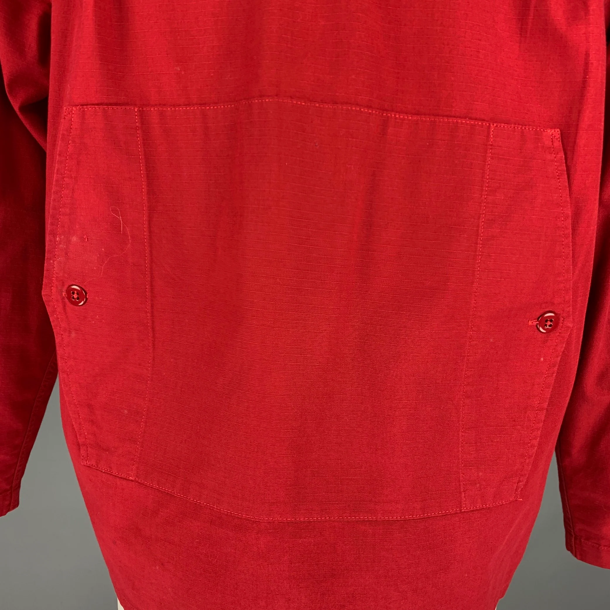 ENGINEERED GARMENTS Size M Red Cotton Shirt Jacket - Image 4