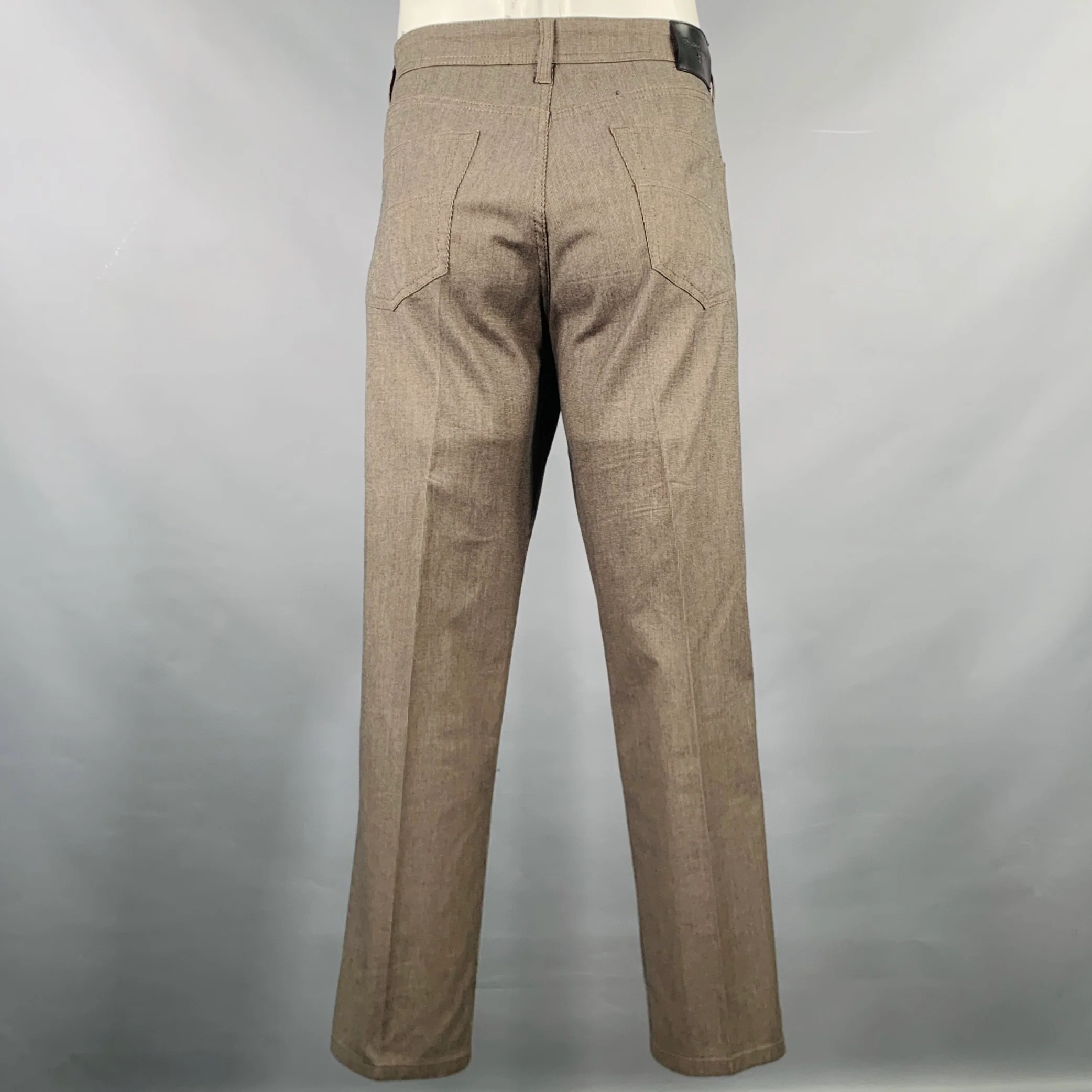 ENGLISH LAUNDRY Size 36 Black Brown Cotton Blend 5 Pockets Casual Pants - Image 3