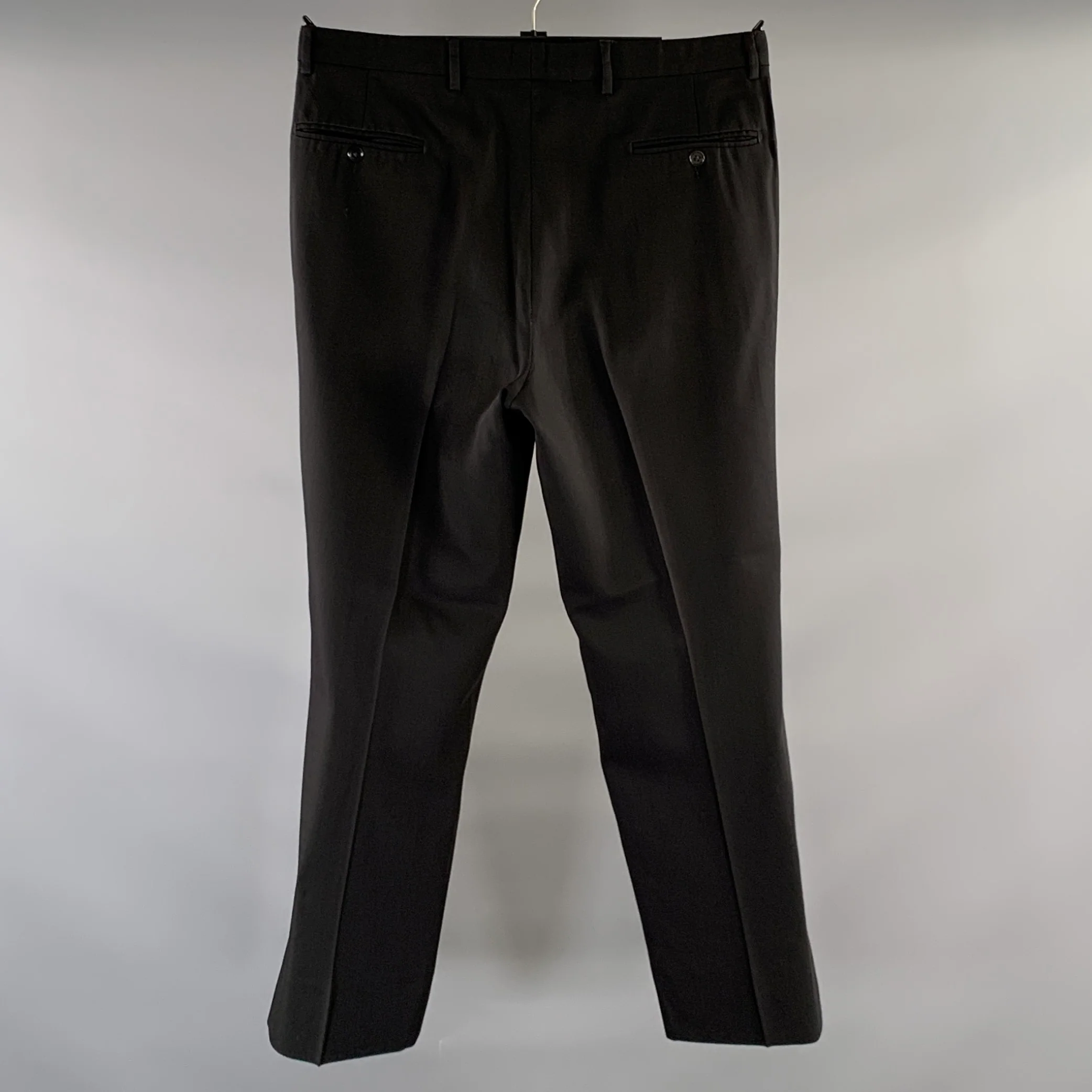 ENZO TOVARE Size 36 Black Wool Blend Dress Pants - Image 2