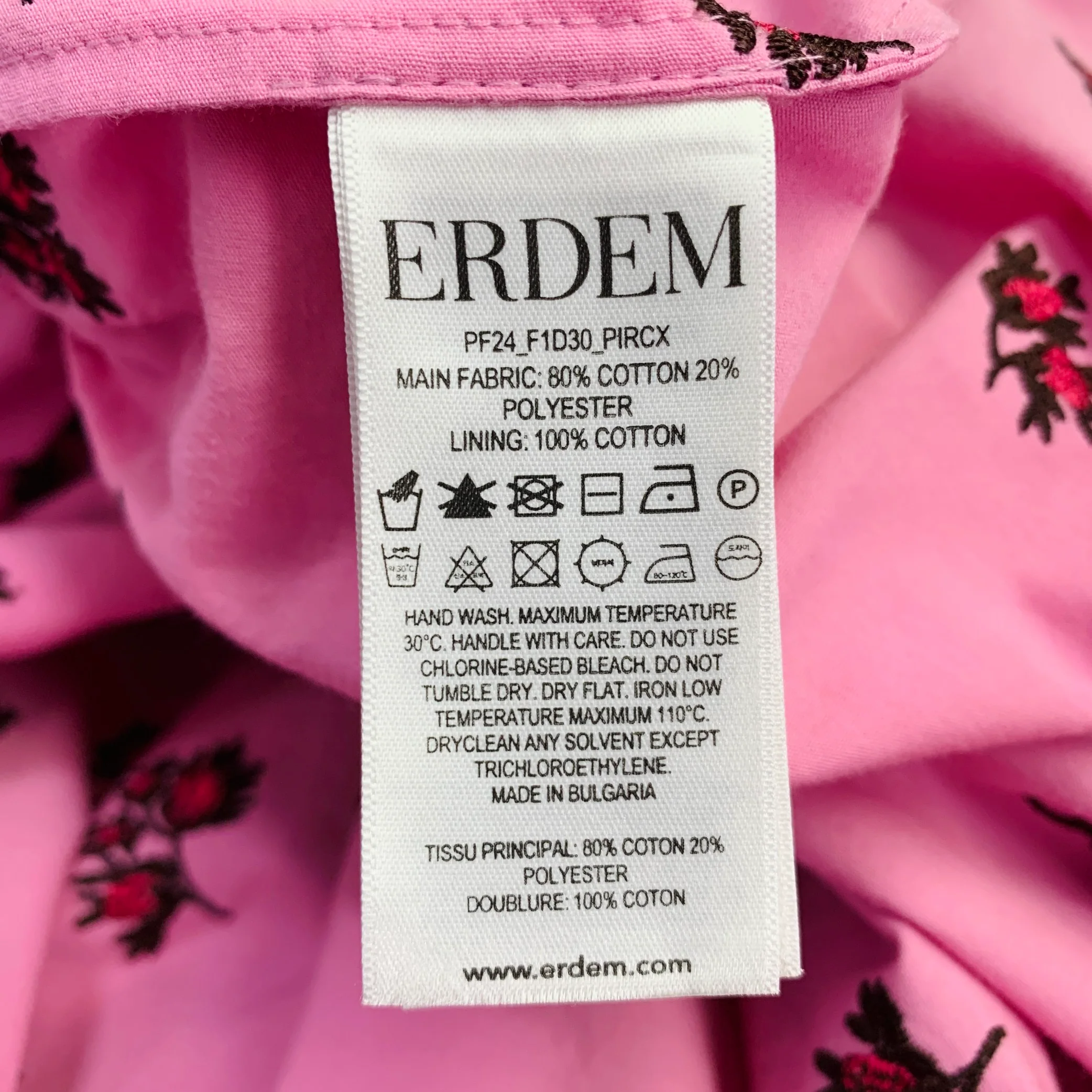 ERDEM Size 6 Pink Brown Cotton Blend Embroidered Sleeveless Long Dress - Image 7