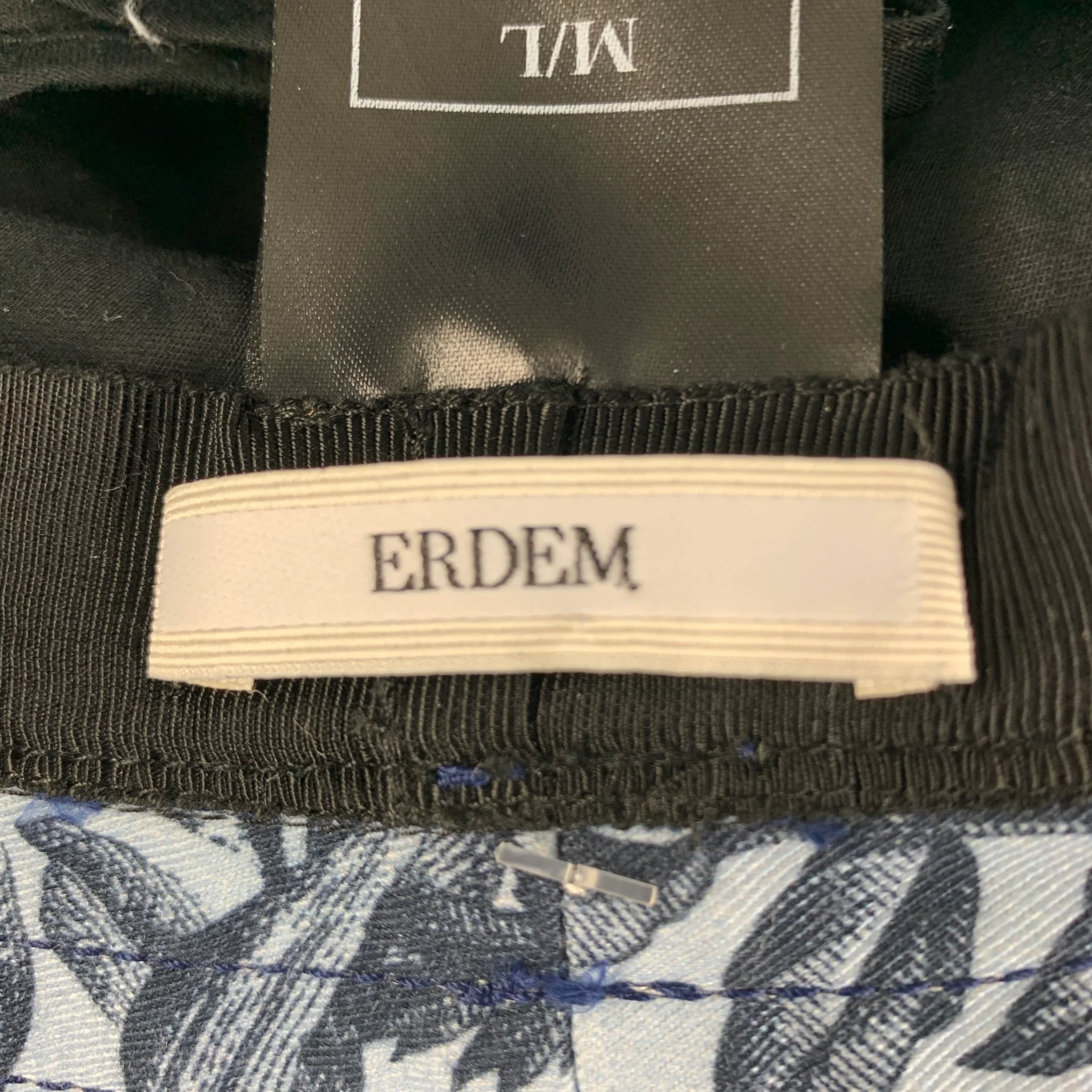 ERDEM Size M Blue Black Floral Cotton/Elastane Canvas Hats - Image 7