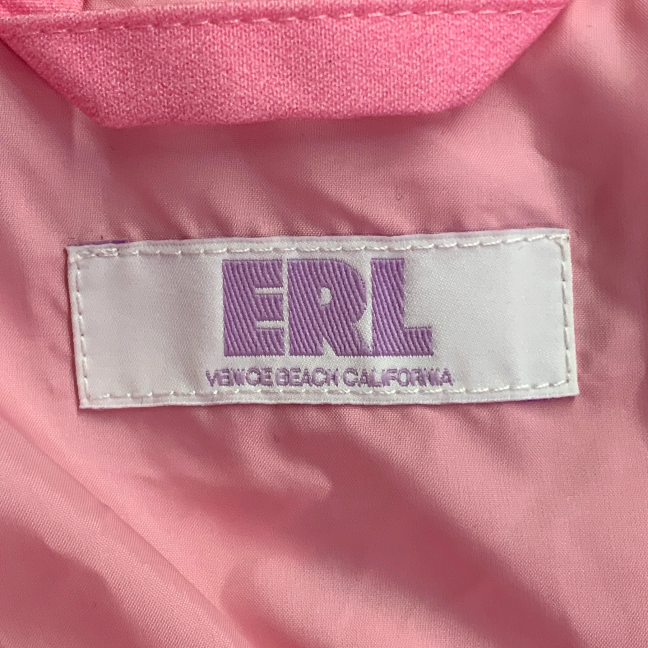 ERL Size S Pink Orange Quilted Sunset Cotton Zip Snaps PufferJacket - Image 5