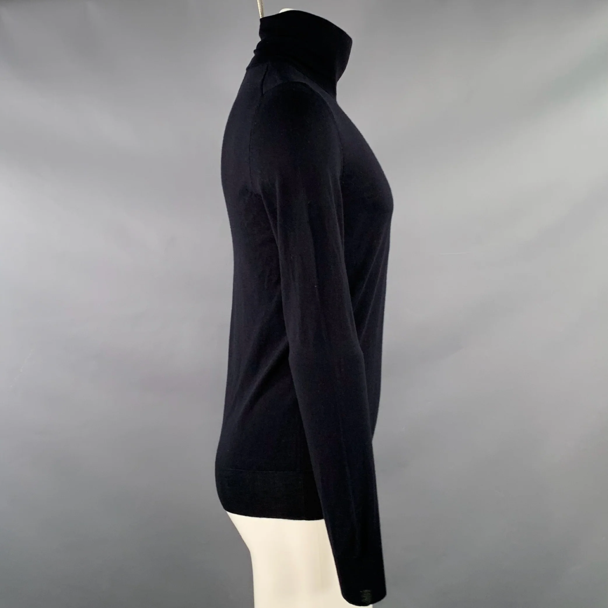 ERMANNO SCERVINO Size S Black Virgin Wool Turtleneck Pullover - Image 2