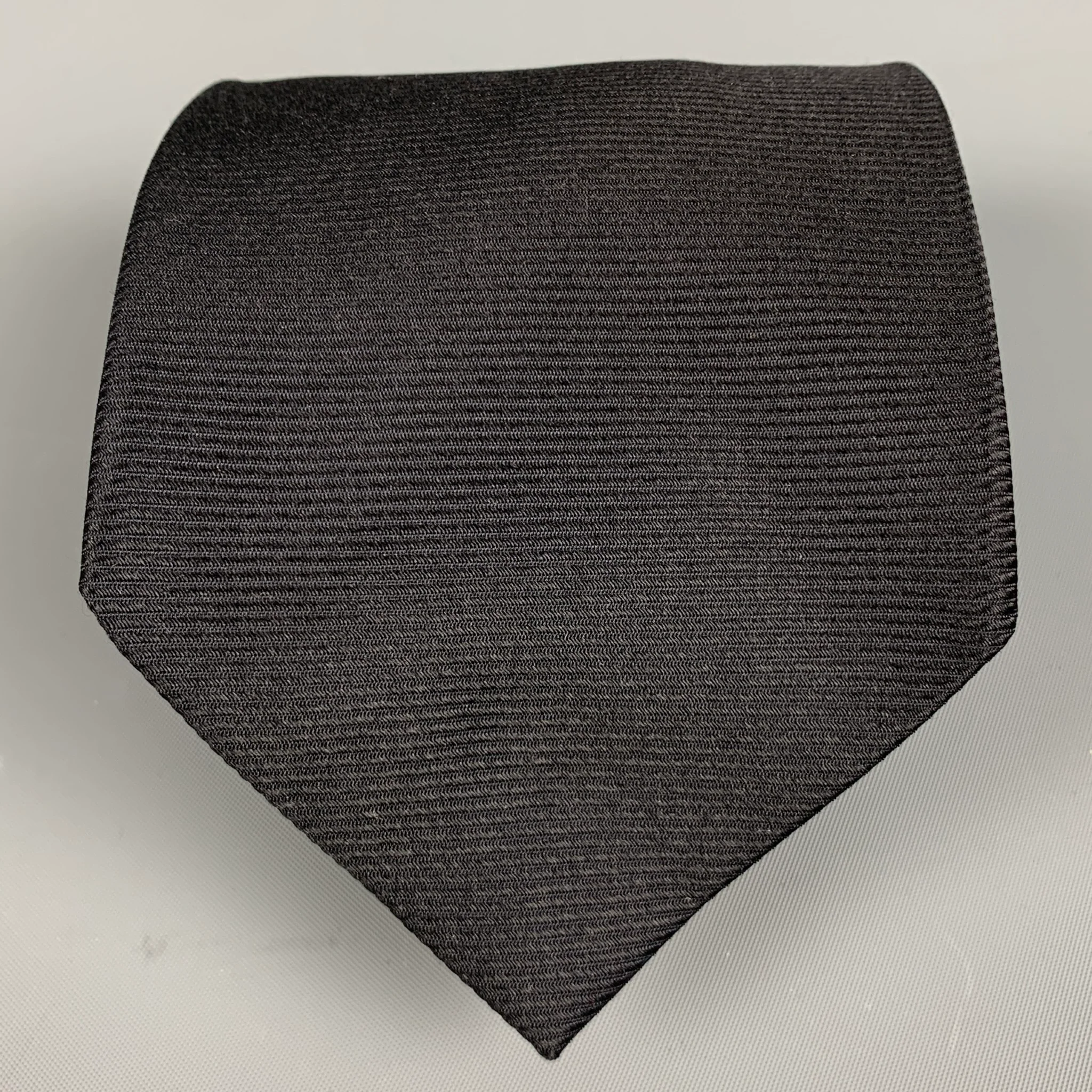 ERMENEGILDO ZEGNA Black Silk Twill Tie