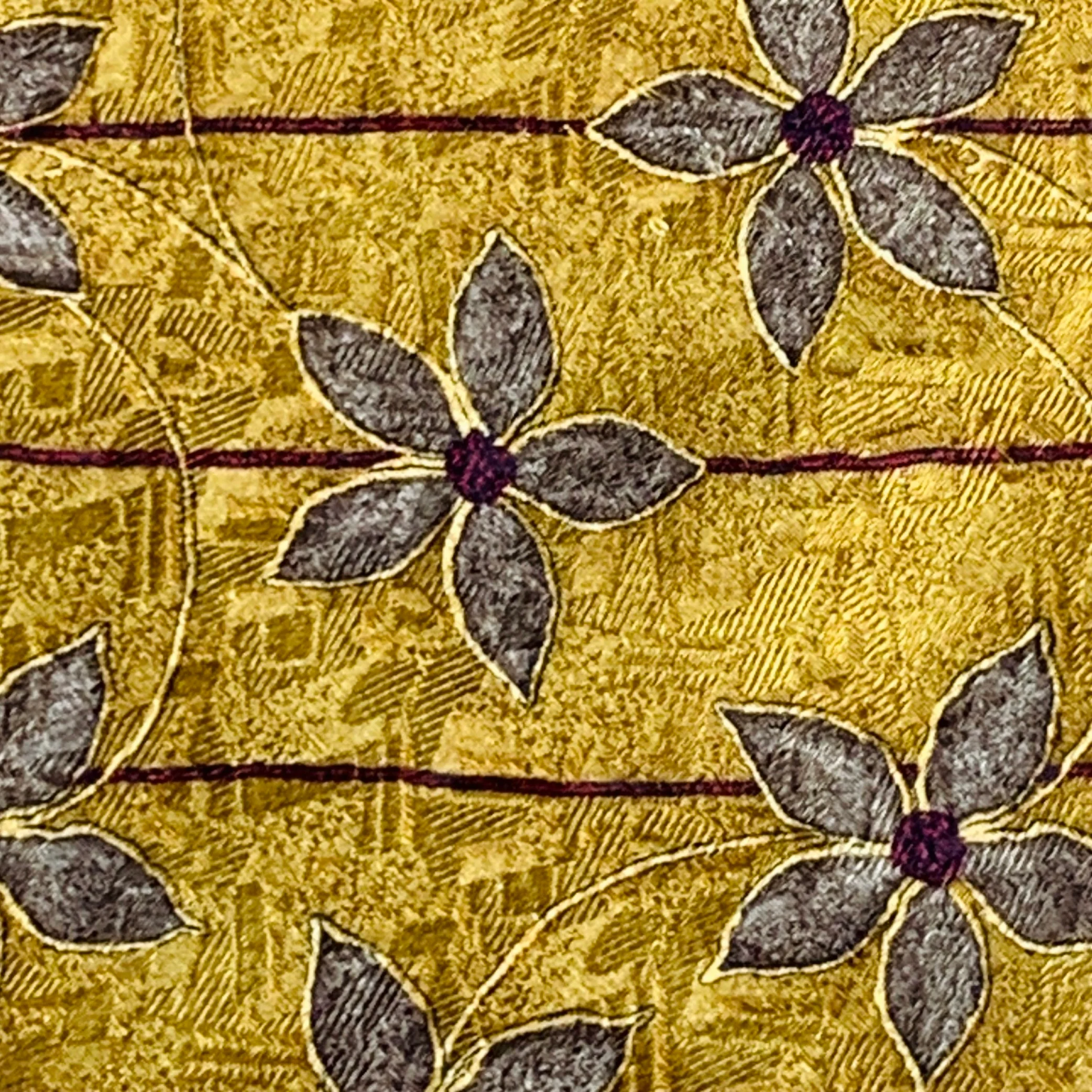 ERMENEGILDO ZEGNA Bronze Taupe Abstract Floral Silk Tie - Image 2