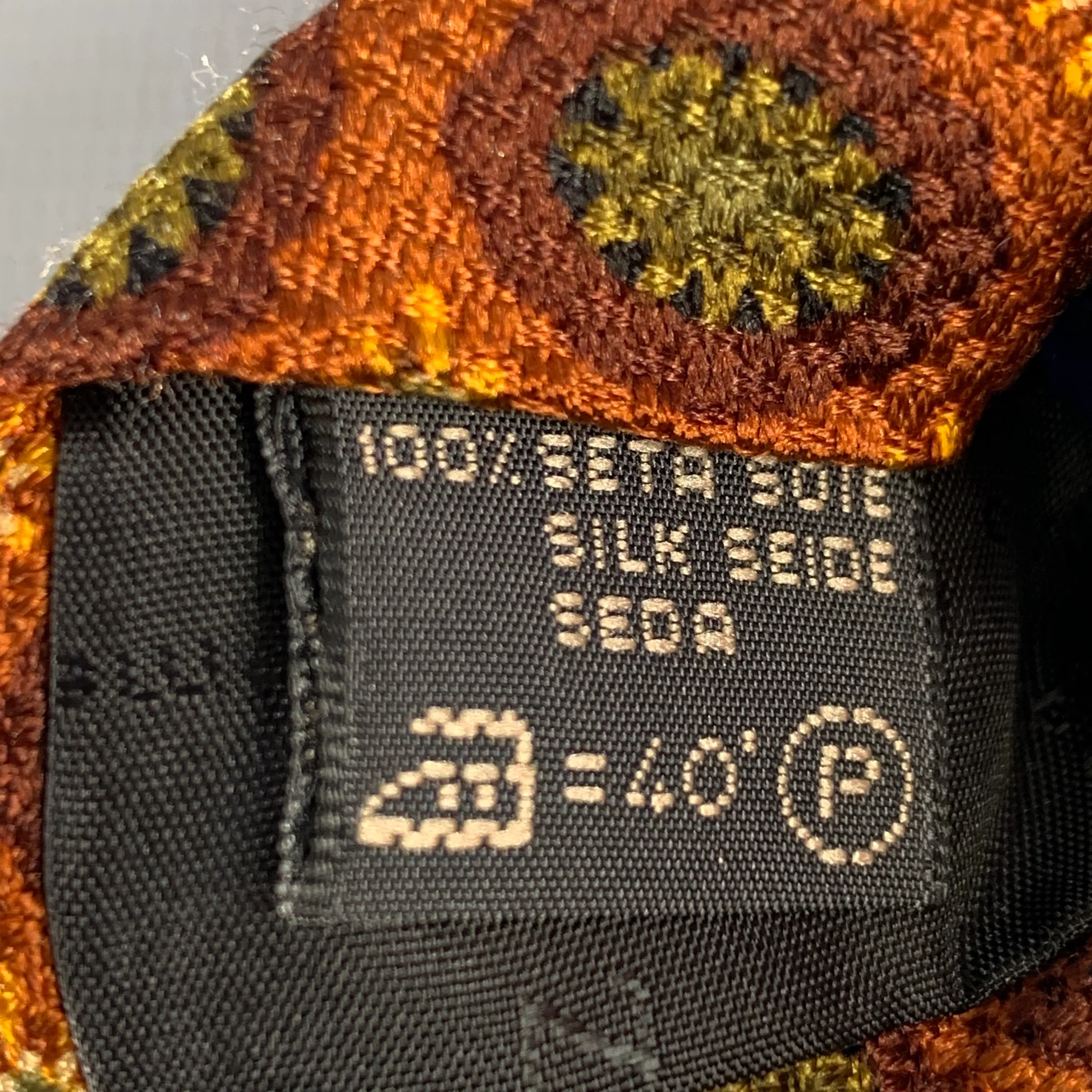 ERMENEGILDO ZEGNA Brown Olive Abstract Silk Tie - Image 4