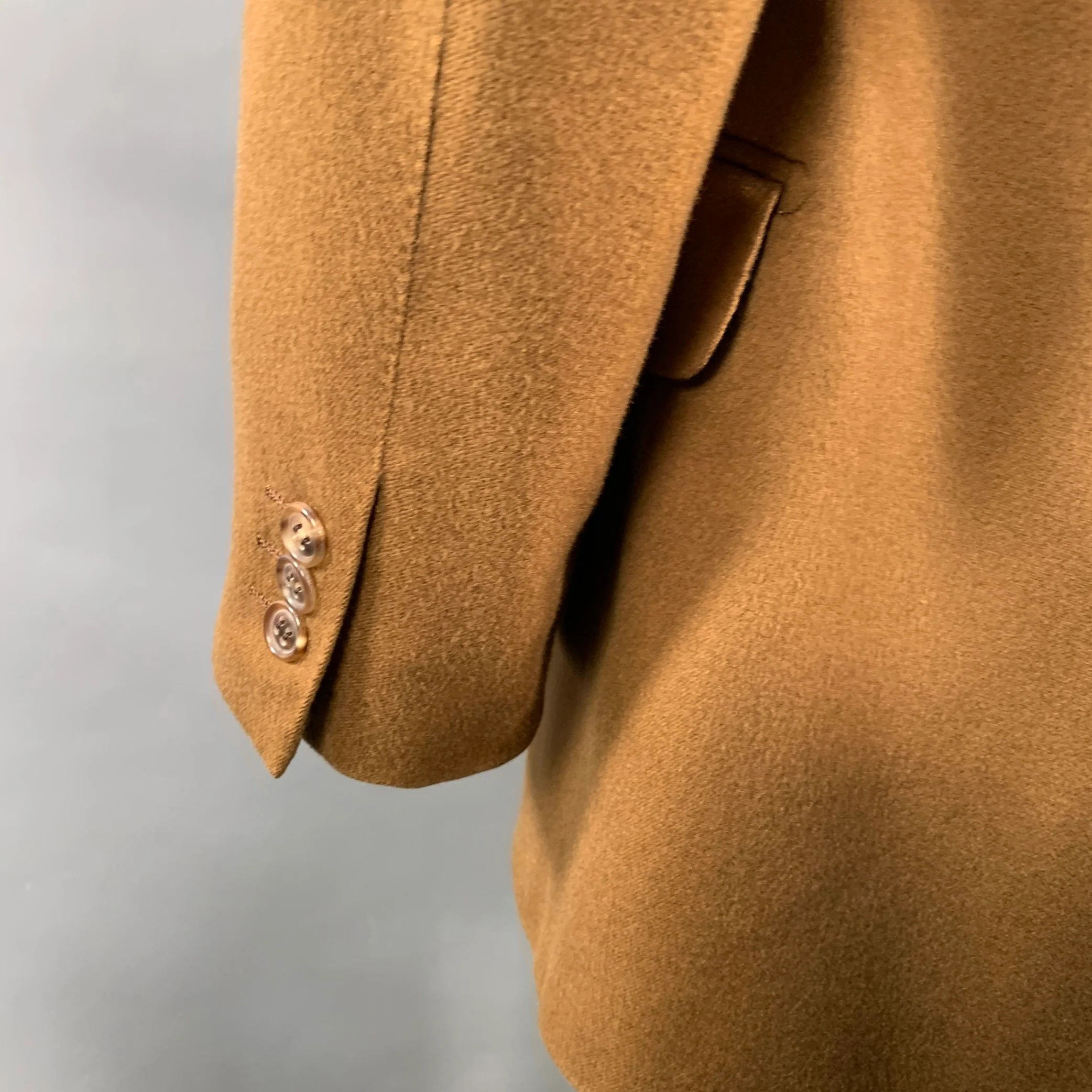 ERMENEGILDO ZEGNA Size 44 Brown Cashmere Notch Lapel Sport Coat - Image 4
