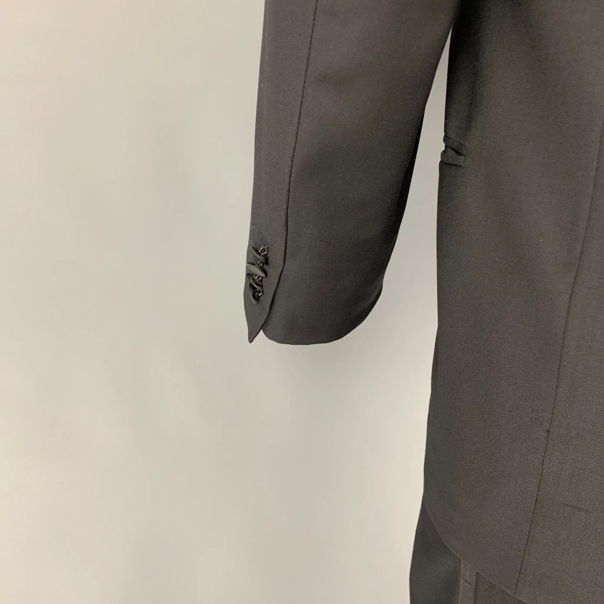ERMENEGILDO ZEGNA for Neiman Marcus Size 38 Black Wool Suit - Image 4