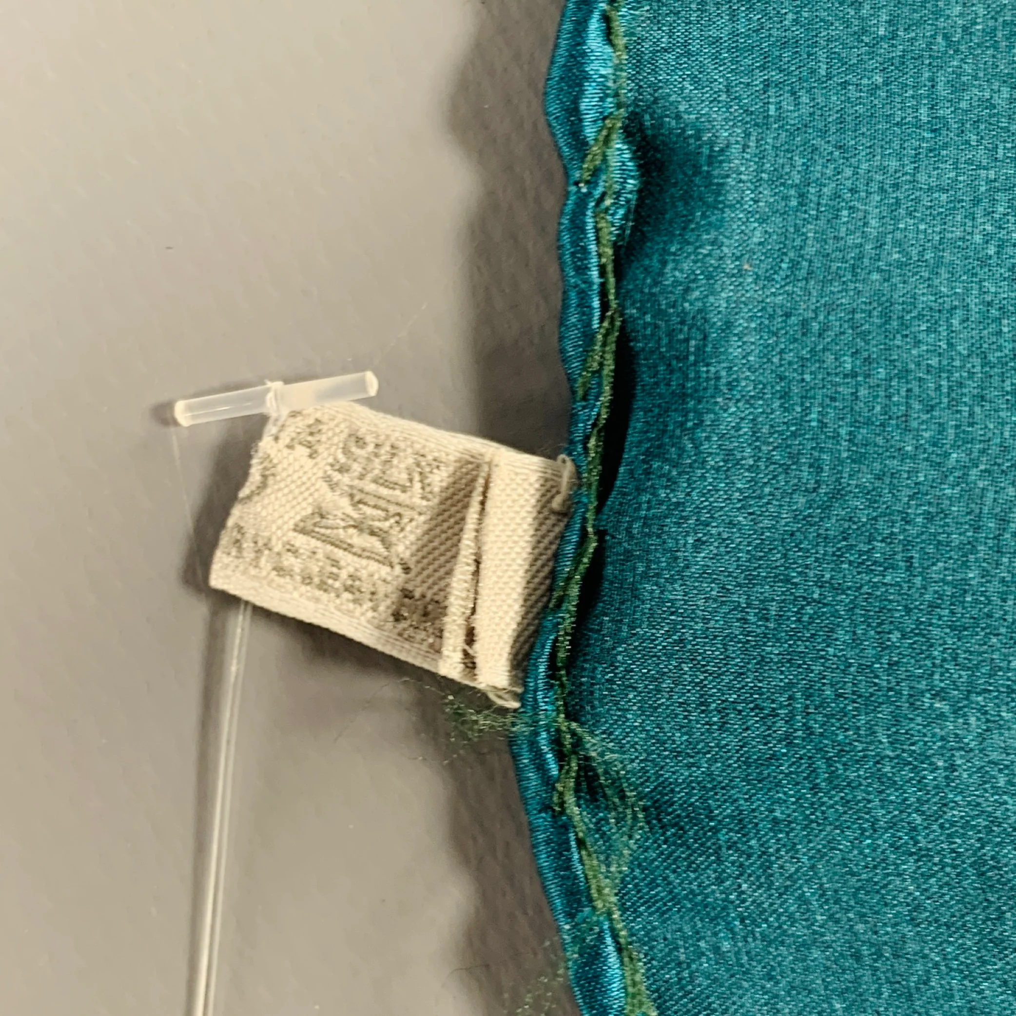 ERMENEGILDO ZEGNA Green Blue Paisley Silk Pocket Square - Image 5