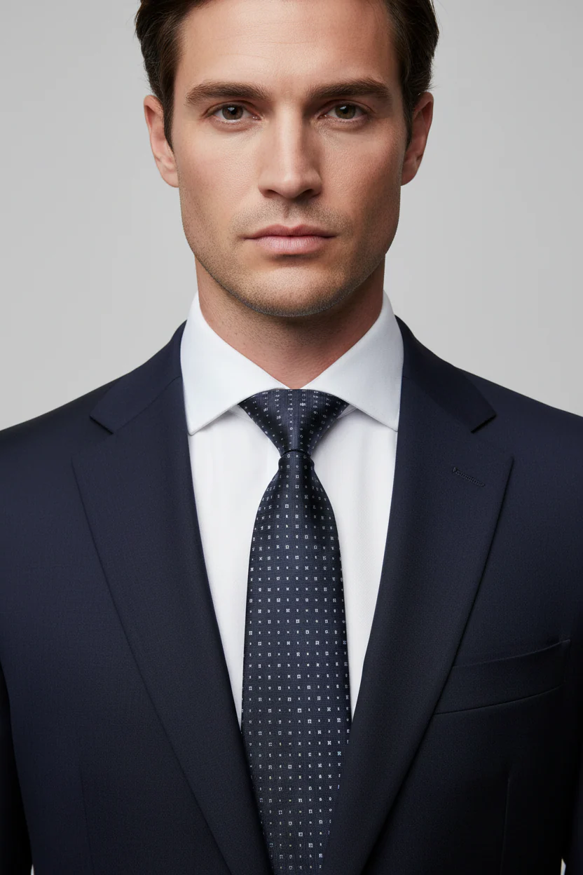 ERMENEGILDO ZEGNA One Size Black Light Blue Silk Tie - Image 2