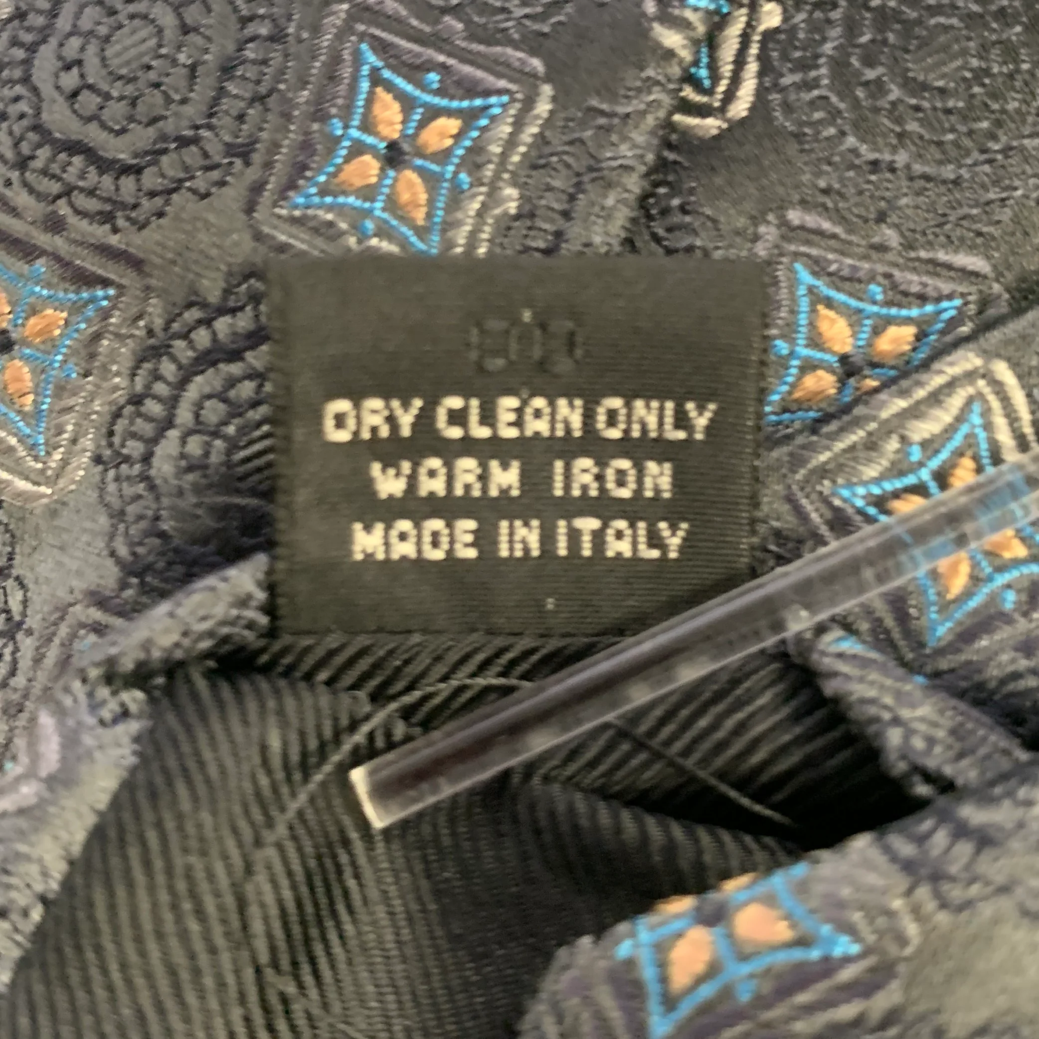 ERMENEGILDO ZEGNA One Size Grey Blue Silk Tie - Image 5