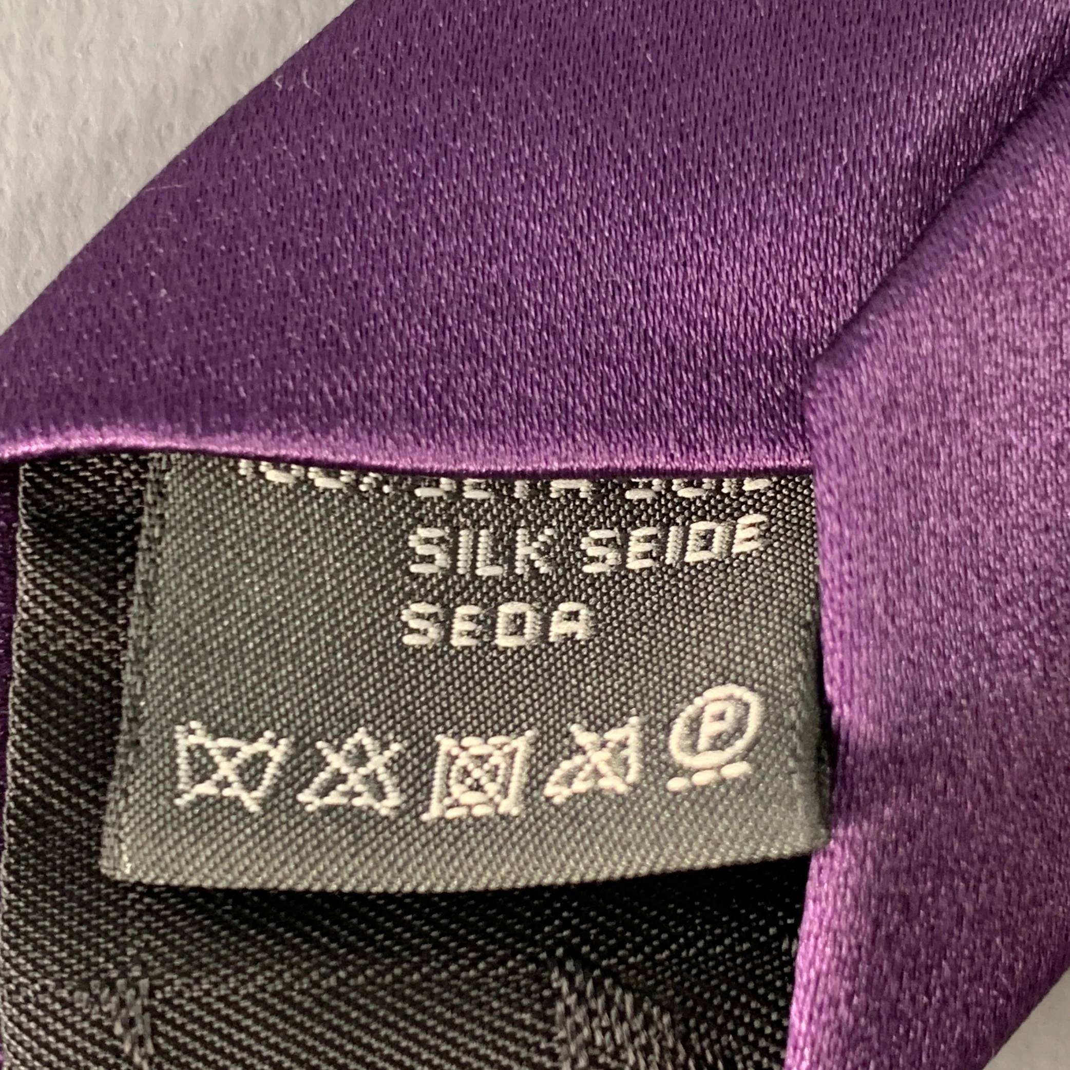 ERMENEGILDO ZEGNA Purple Silk Satin Tie - Image 4