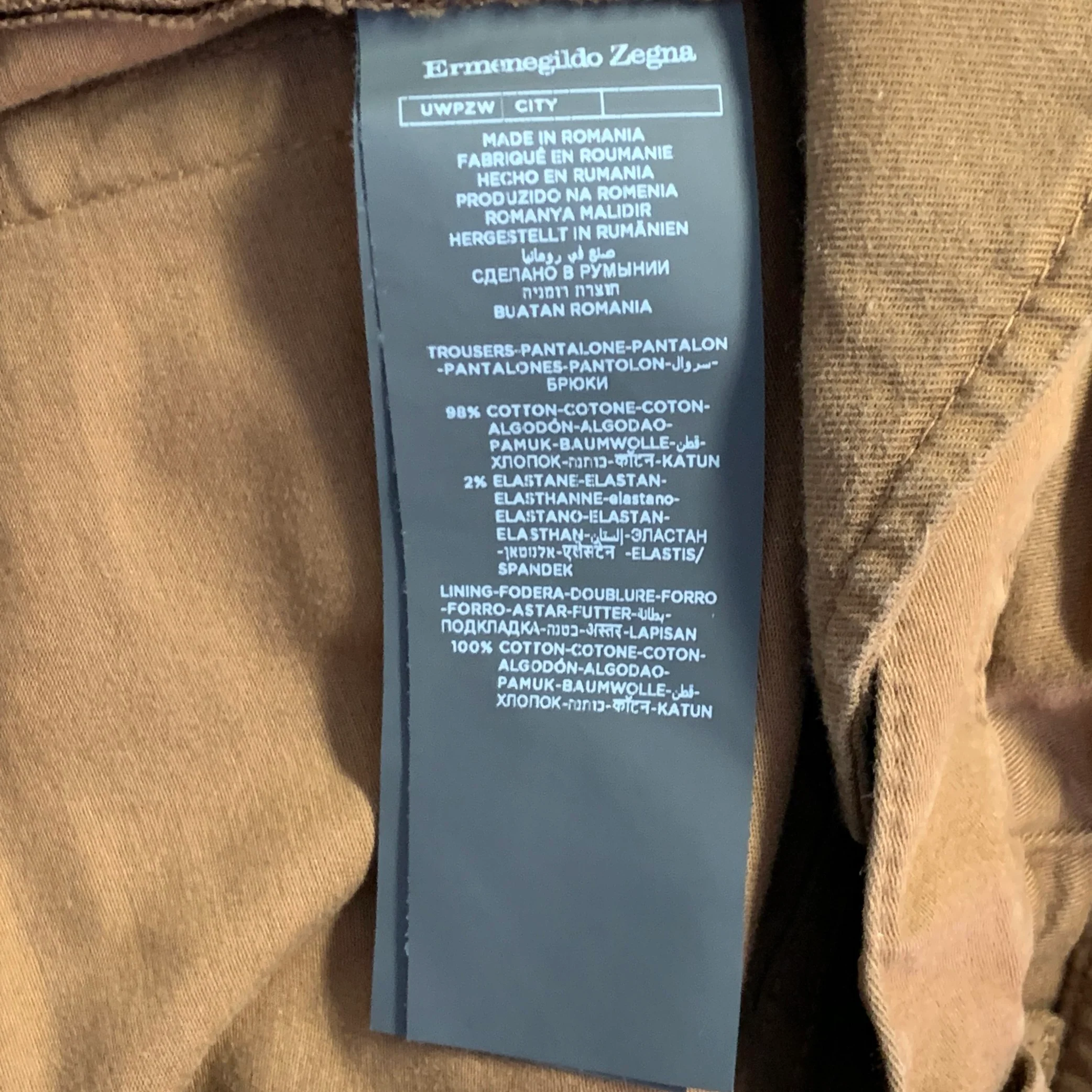 ERMENEGILDO ZEGNA Size 30 Brown Cotton Blend Jean Cut Casual Pants - Image 6