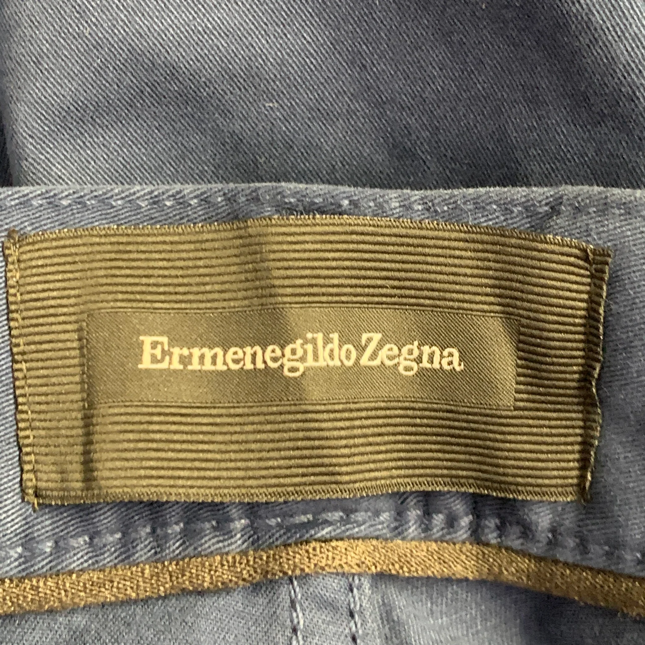 ERMENEGILDO ZEGNA Size 30 Navy Cotton Blend Jean Cut Casual Pants - Image 4