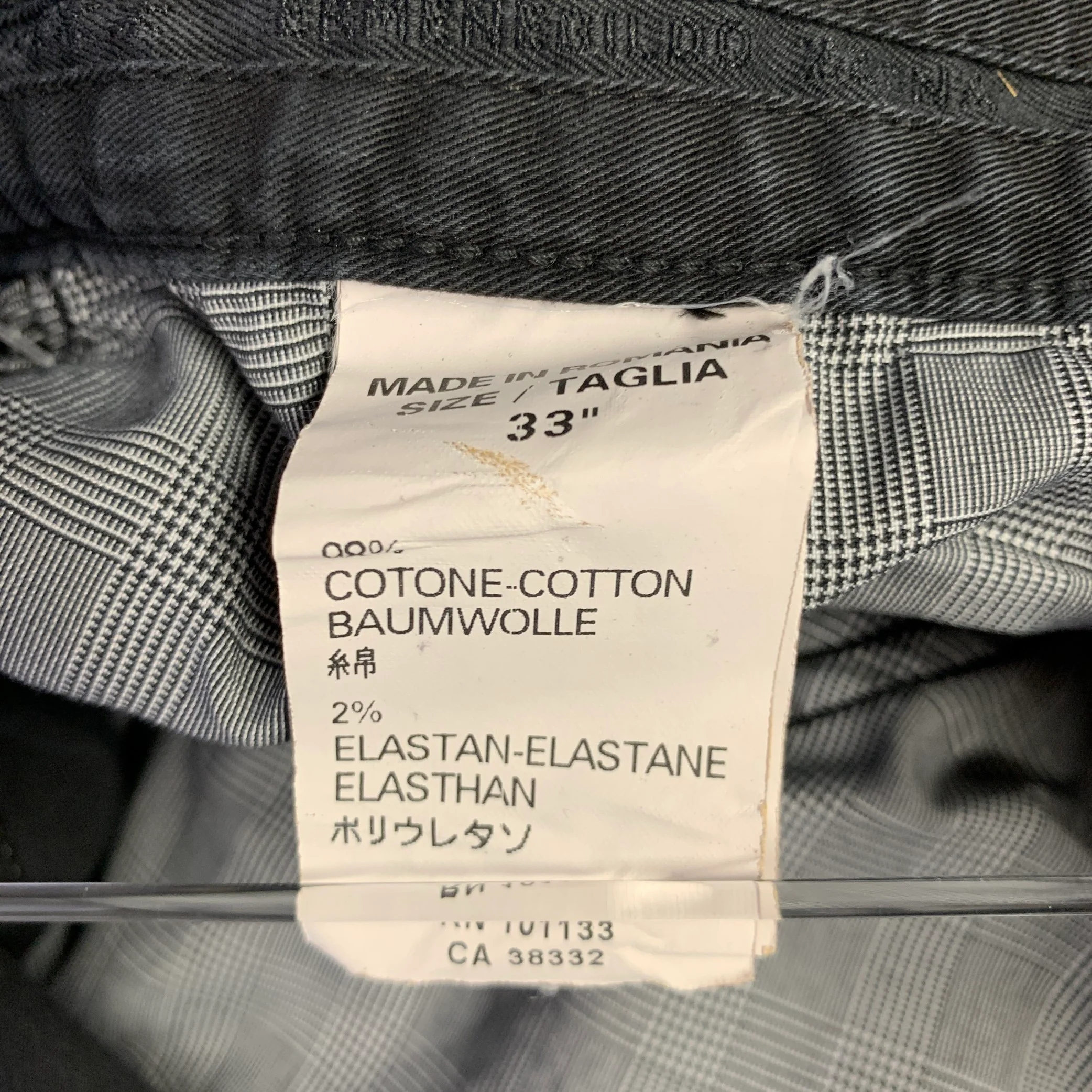 ERMENEGILDO ZEGNA Size 33 Black Cotton Blend Straight Jeans - Image 5