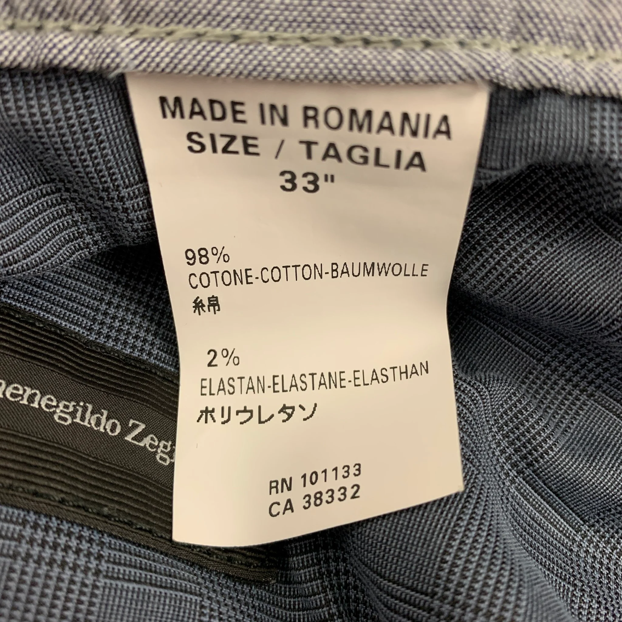 ERMENEGILDO ZEGNA Size 33 Blue Cotton Slim Jeans - Image 4