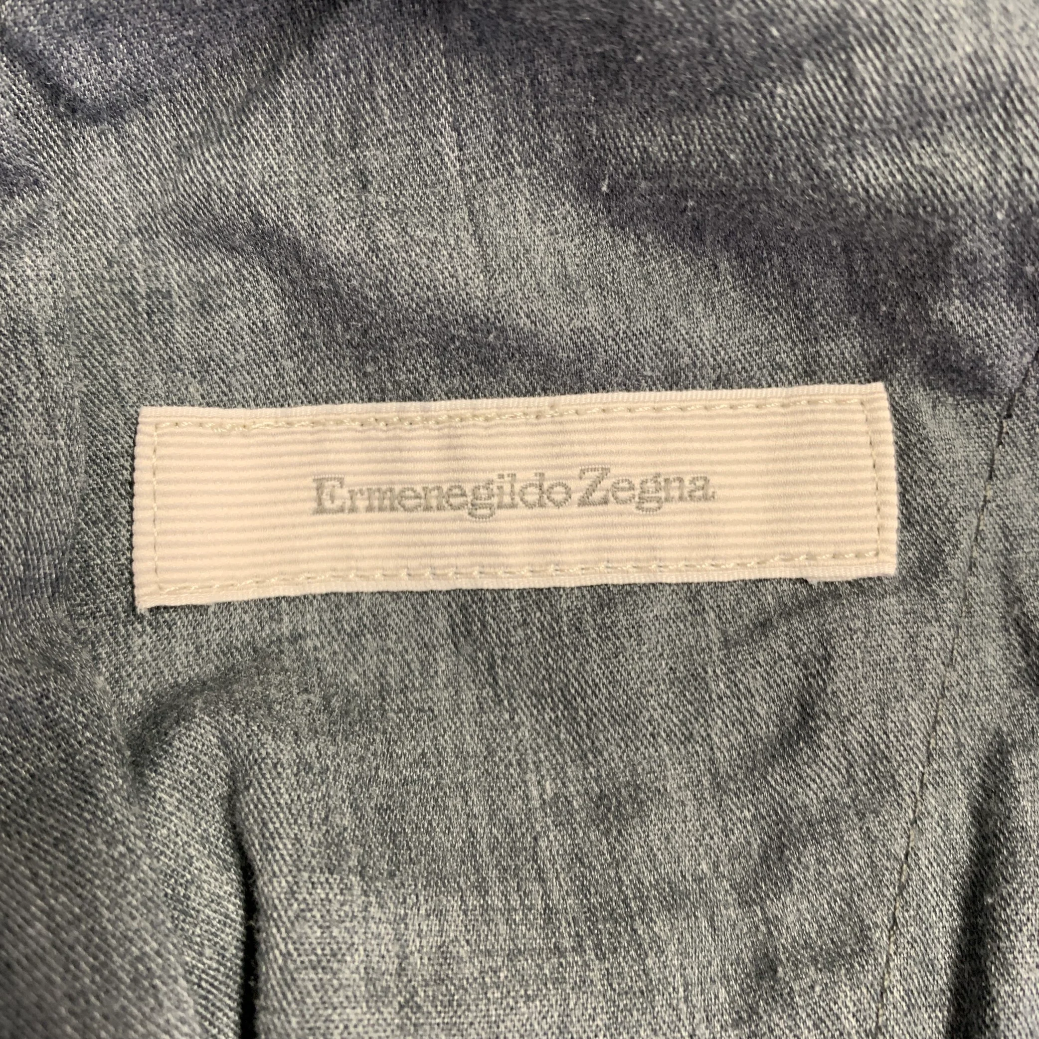 ERMENEGILDO ZEGNA Size 34 Grey Charcoal Cotton Blend Casual Pants - Image 3