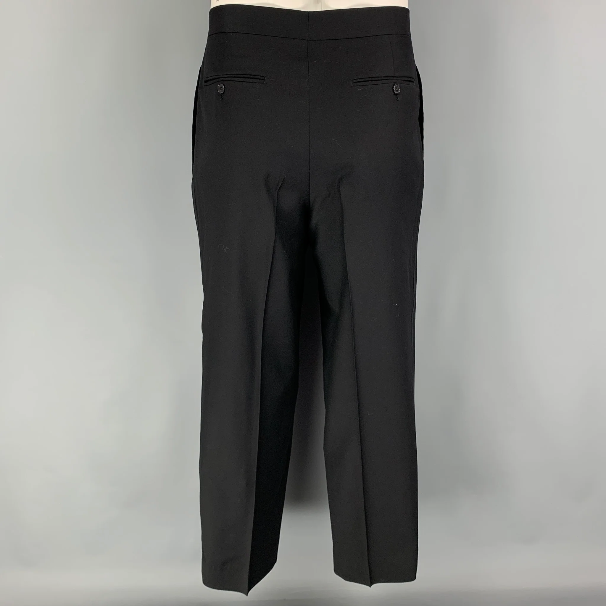 ERMENEGILDO ZEGNA Size 40 Black Wool Peak Lapel Tuxedo Suit - Image 6