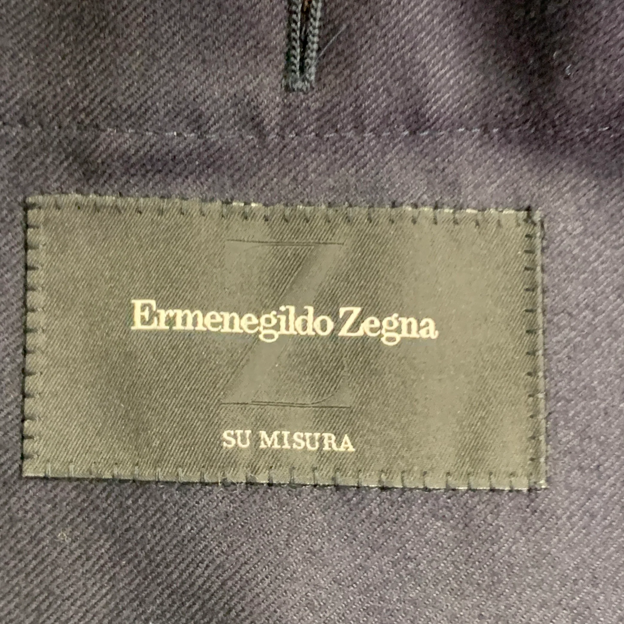 ERMENEGILDO ZEGNA Size 40 Regular Navy Wool Twill Notch Lapel Sport Coat - Image 5