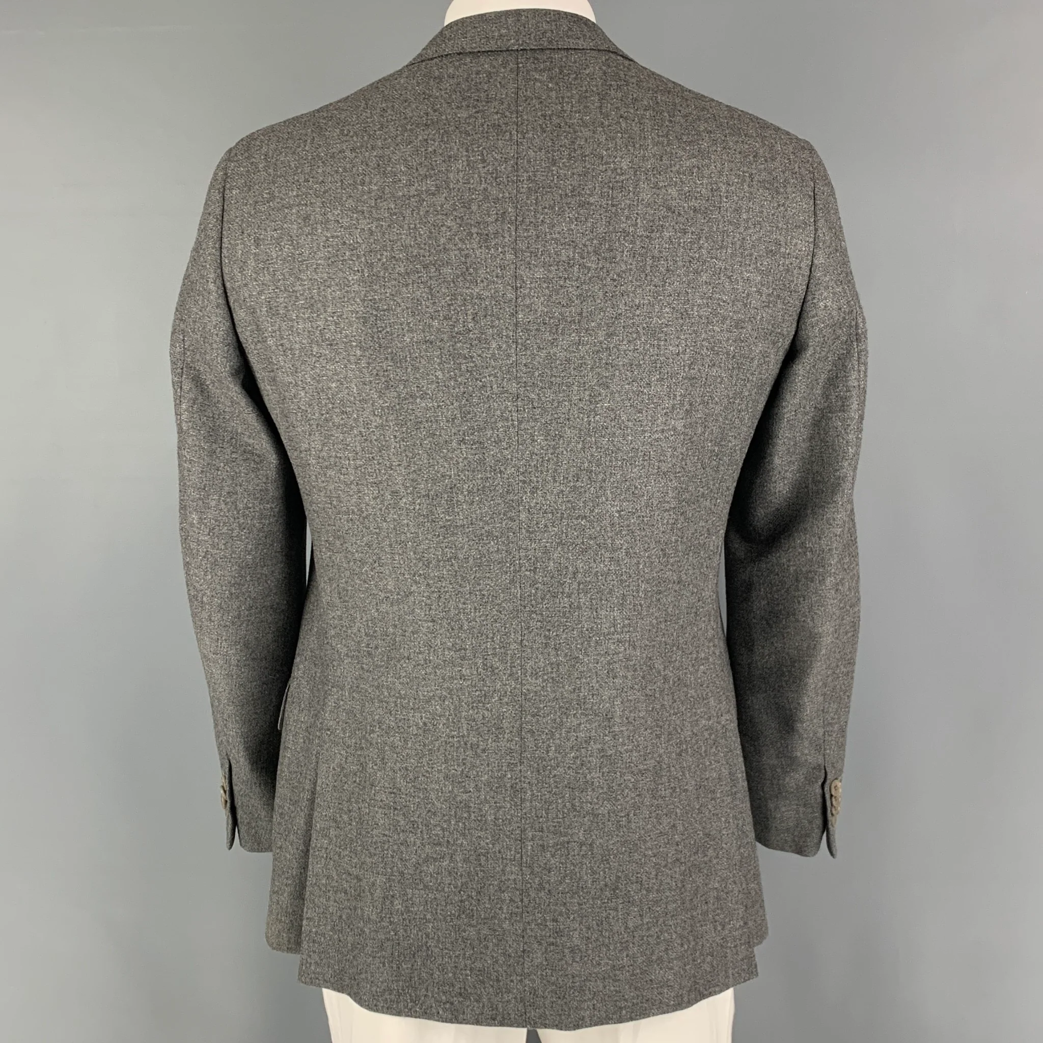 ERMENEGILDO ZEGNA Size 42 Grey Wool Blend Single Breasted Sport Coat - Image 3