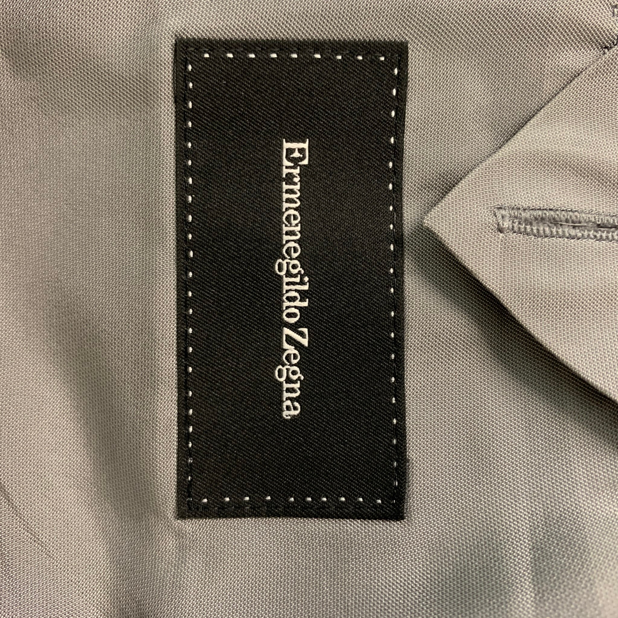ERMENEGILDO ZEGNA Size 42 Grey Wool Blend Single Breasted Sport Coat - Image 6