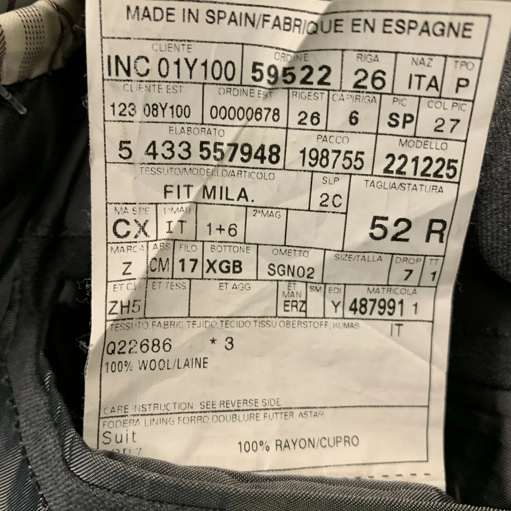 ERMENEGILDO ZEGNA Size 42 Grey Wool Single breasted 33 27 Suit - Image 9