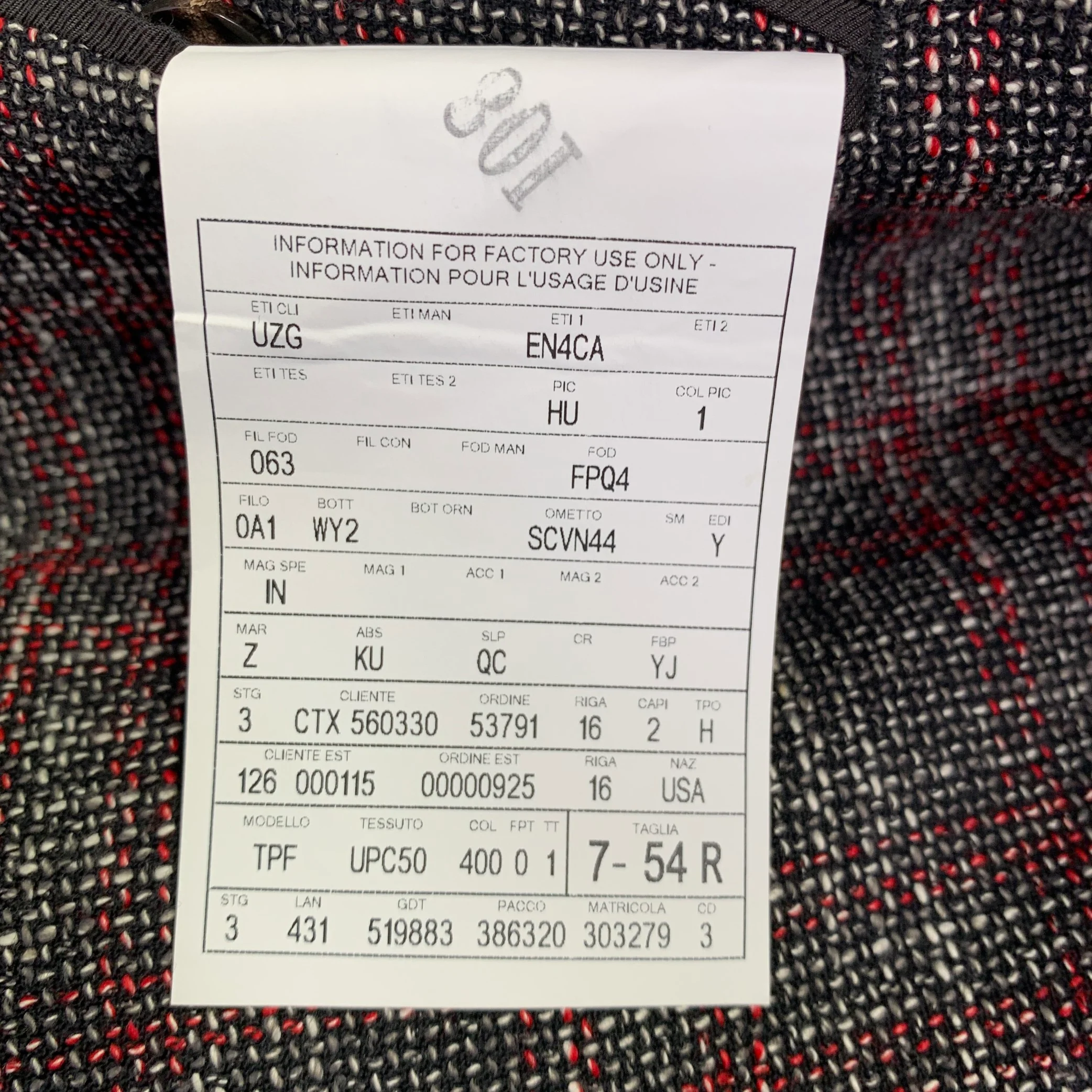 ERMENEGILDO ZEGNA Size 44 Grey Burgundy White Tweed Sport Coat - Image 8