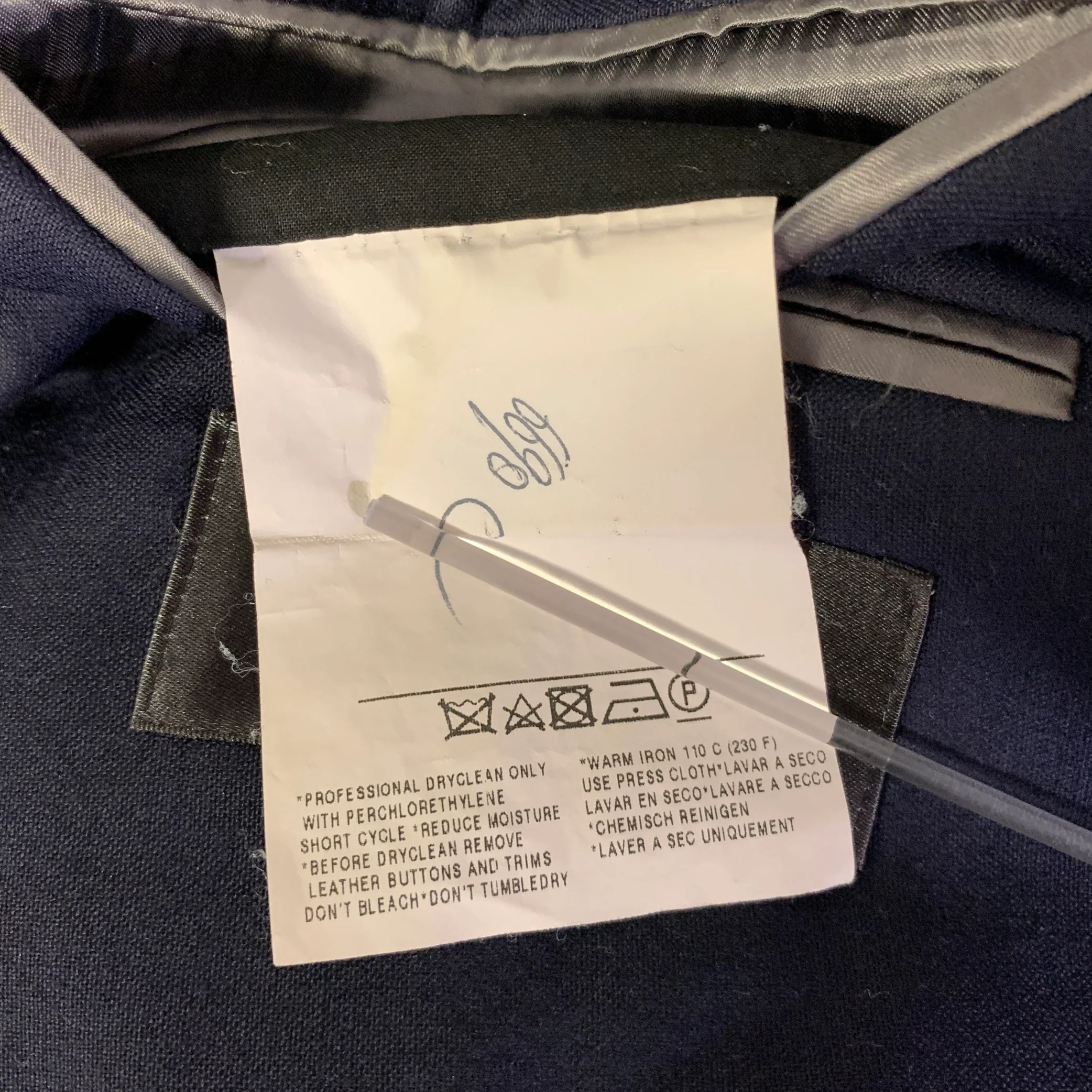 ERMENEGILDO ZEGNA Size 44 Navy Wool Notch Lapel Sport Coat - Image 8