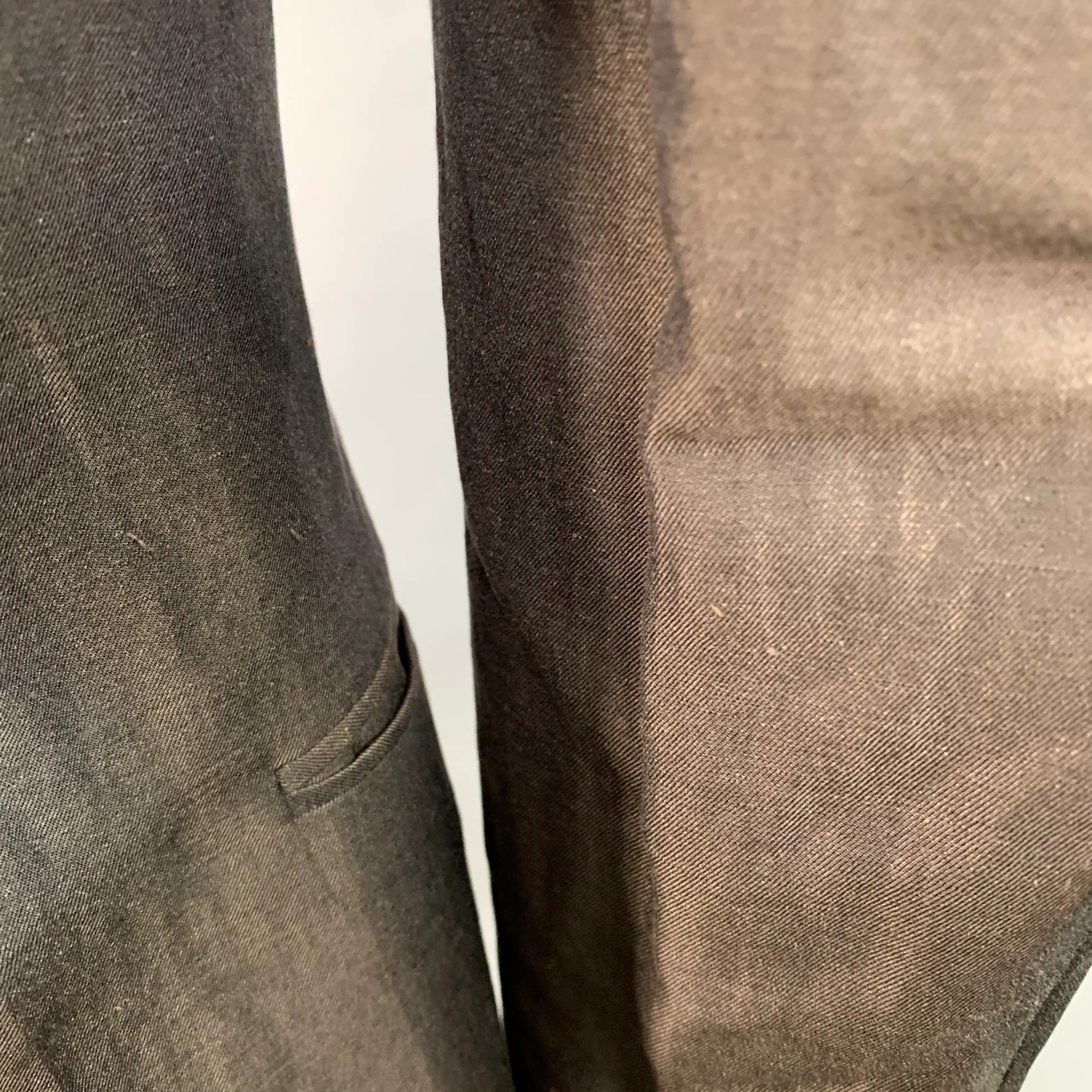ERMENEGILDO ZEGNA Size 44 Regular Brown Silk Linen Twill Sport Coat - Image 5