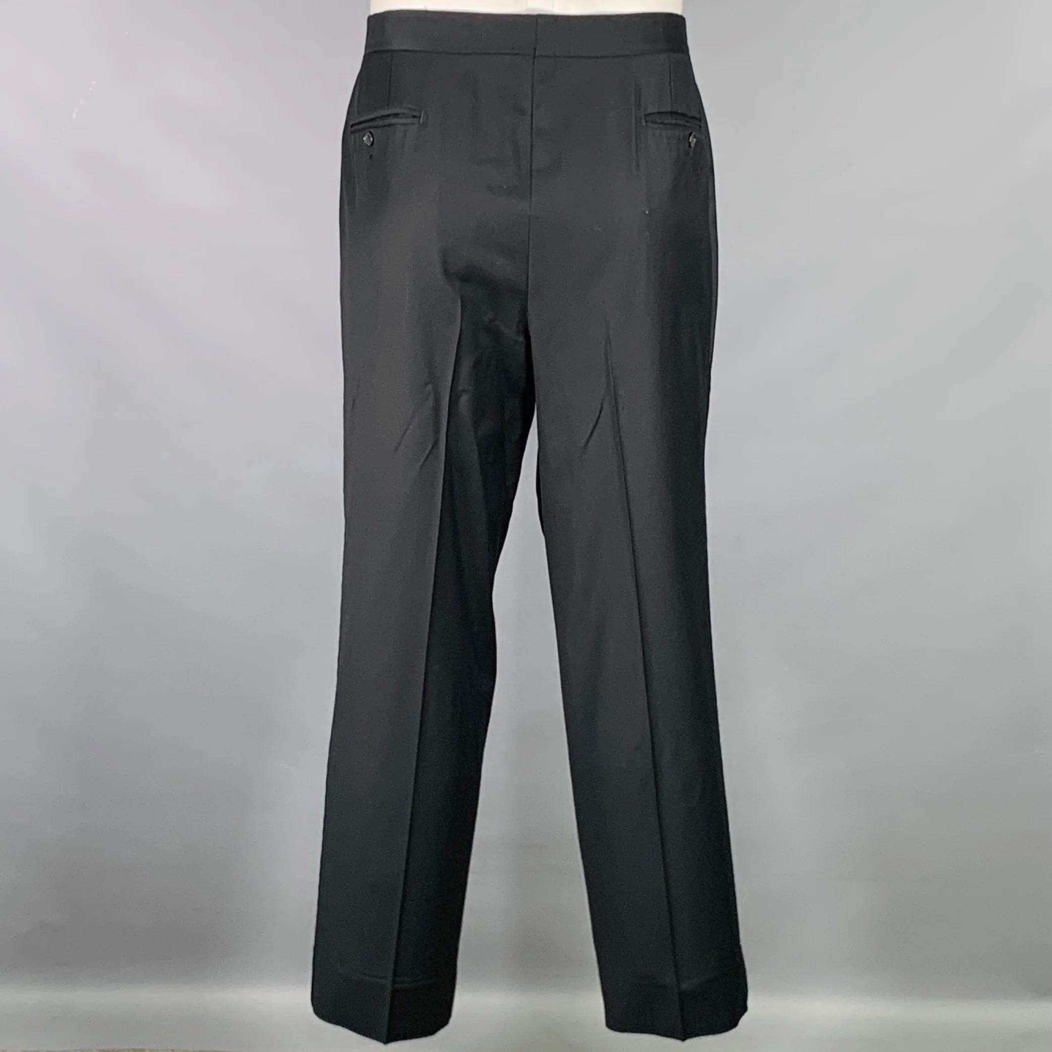 ERMENEGILDO ZEGNA Size 46 Black Wool Peak Lapel Tuxedo - Image 6