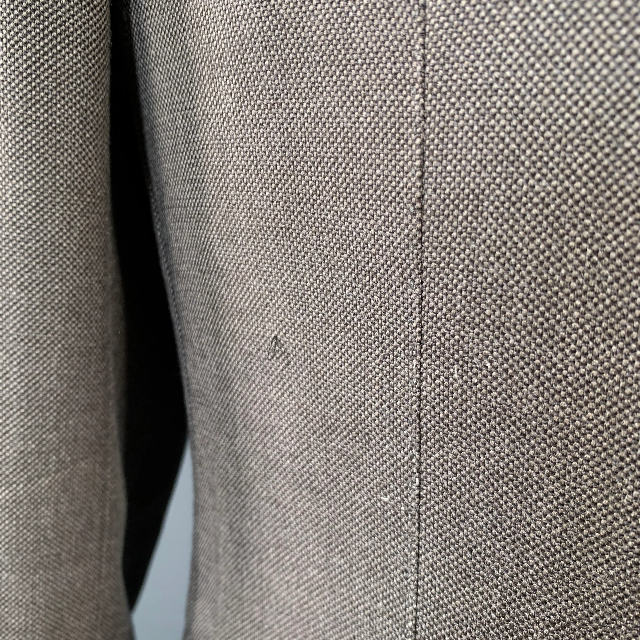 ERMENEGILDO ZEGNA Size 46 Regular Taupe Nailhead Silk Cotton Sport Coat - Image 5