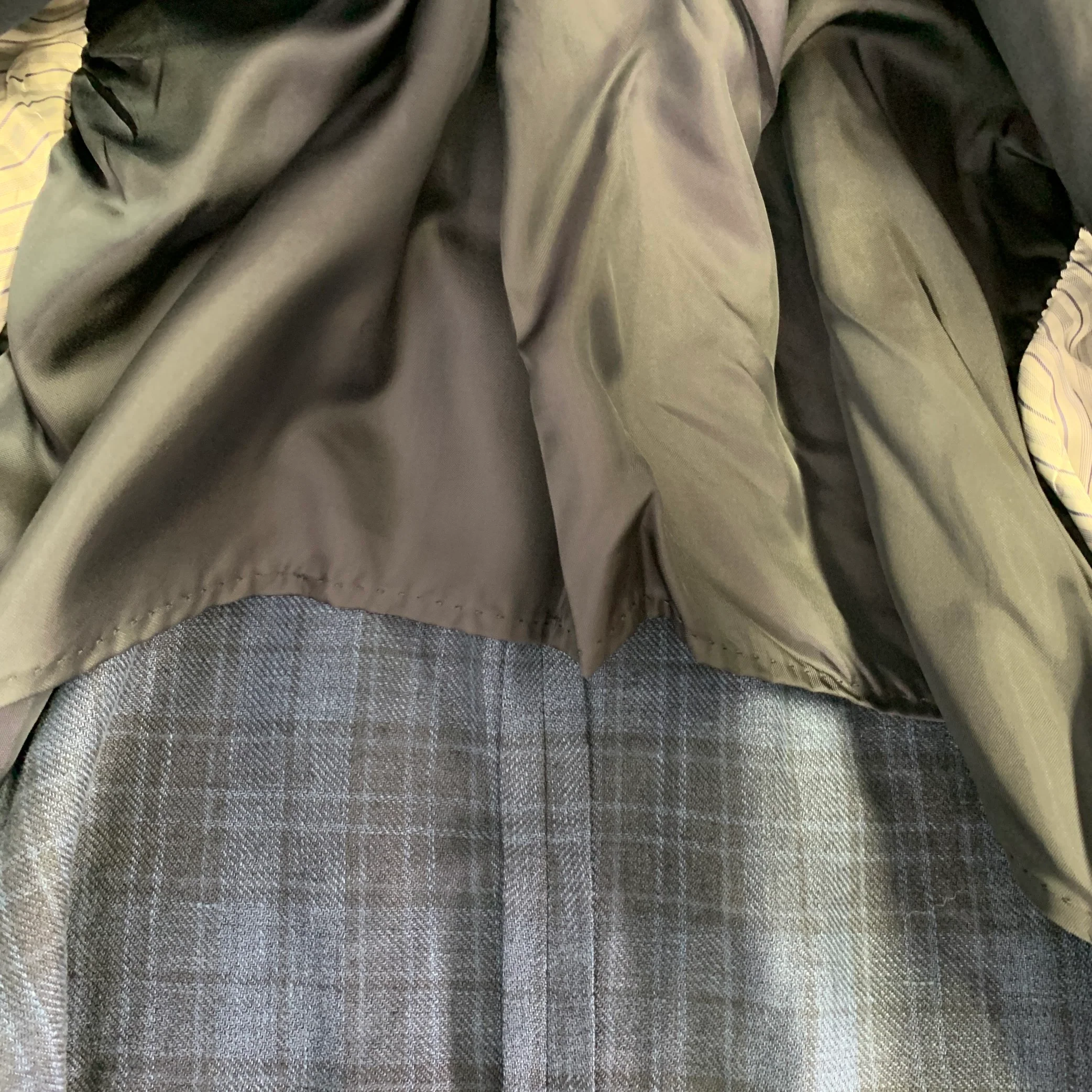 ERMENEGILDO ZEGNA Size 48 Regular Blue Navy Plaid Notch Lapel Sport Coat - Image 9