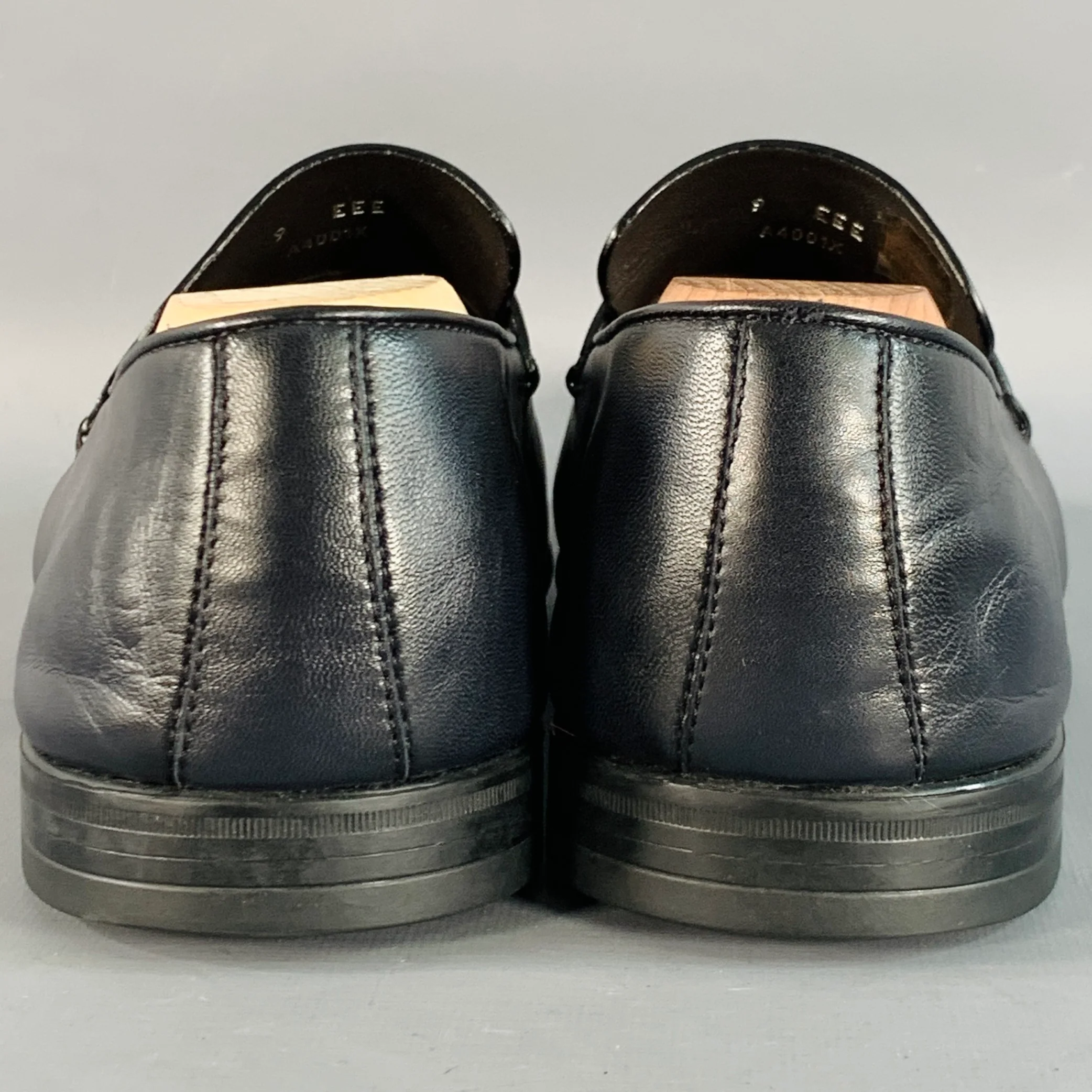 ERMENEGILDO ZEGNA Size 9 L'Asola Black Lambskin Leather Penny Loafers - Image 3