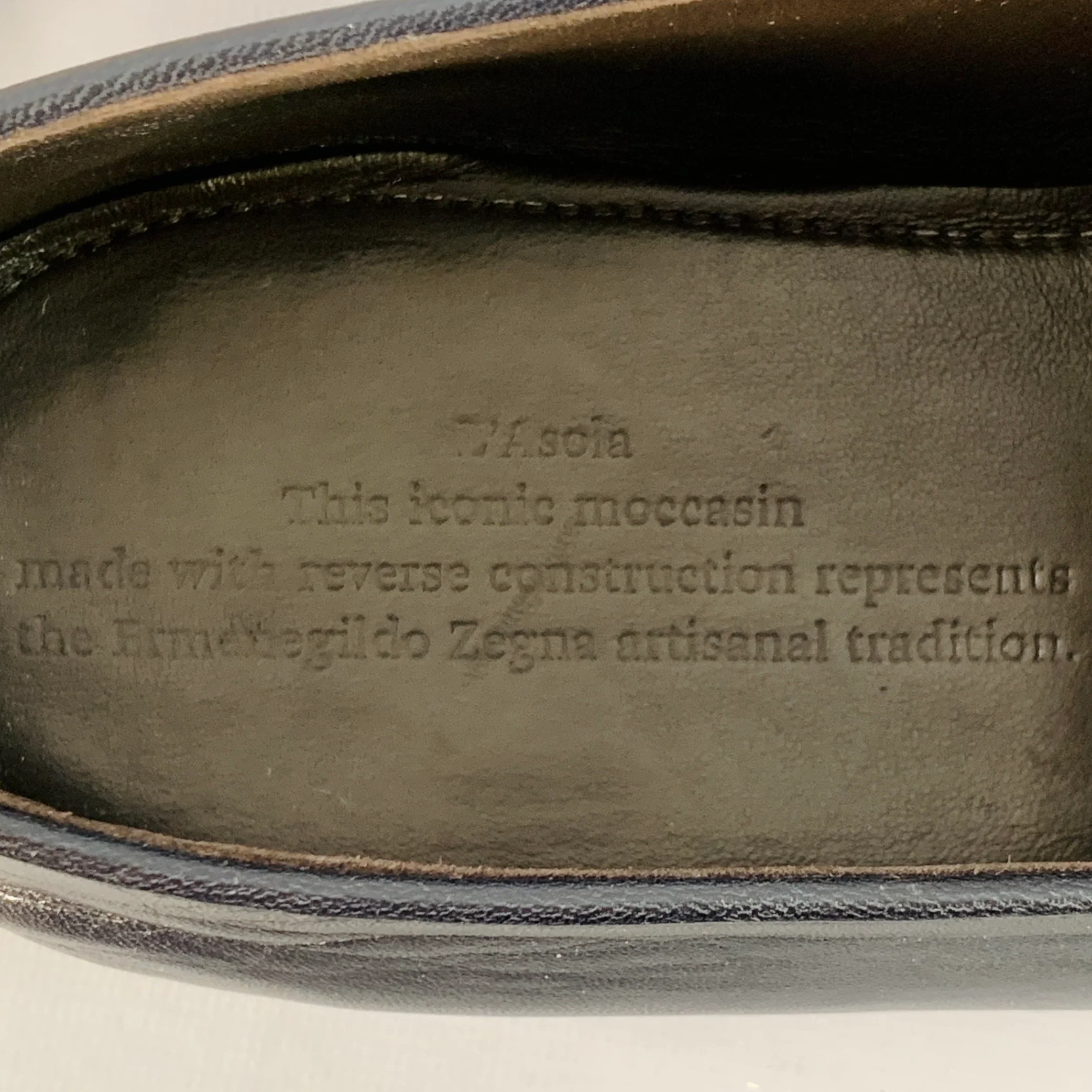 ERMENEGILDO ZEGNA Size 9 L'Asola Black Lambskin Leather Penny Loafers - Image 7