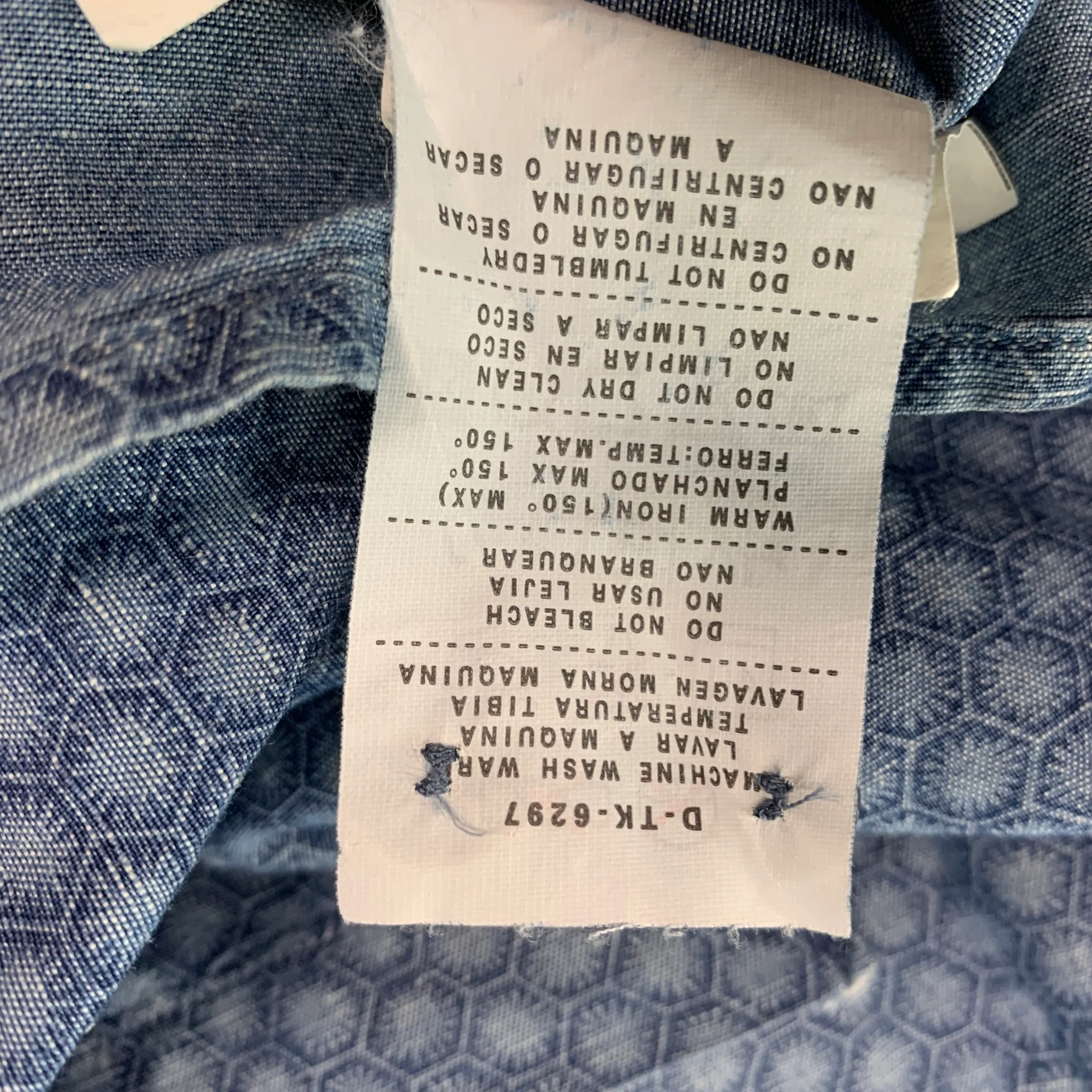 ERMENEGILDO ZEGNA Size L Blue Cotton Linen Long Sleeve Shirt - Image 8