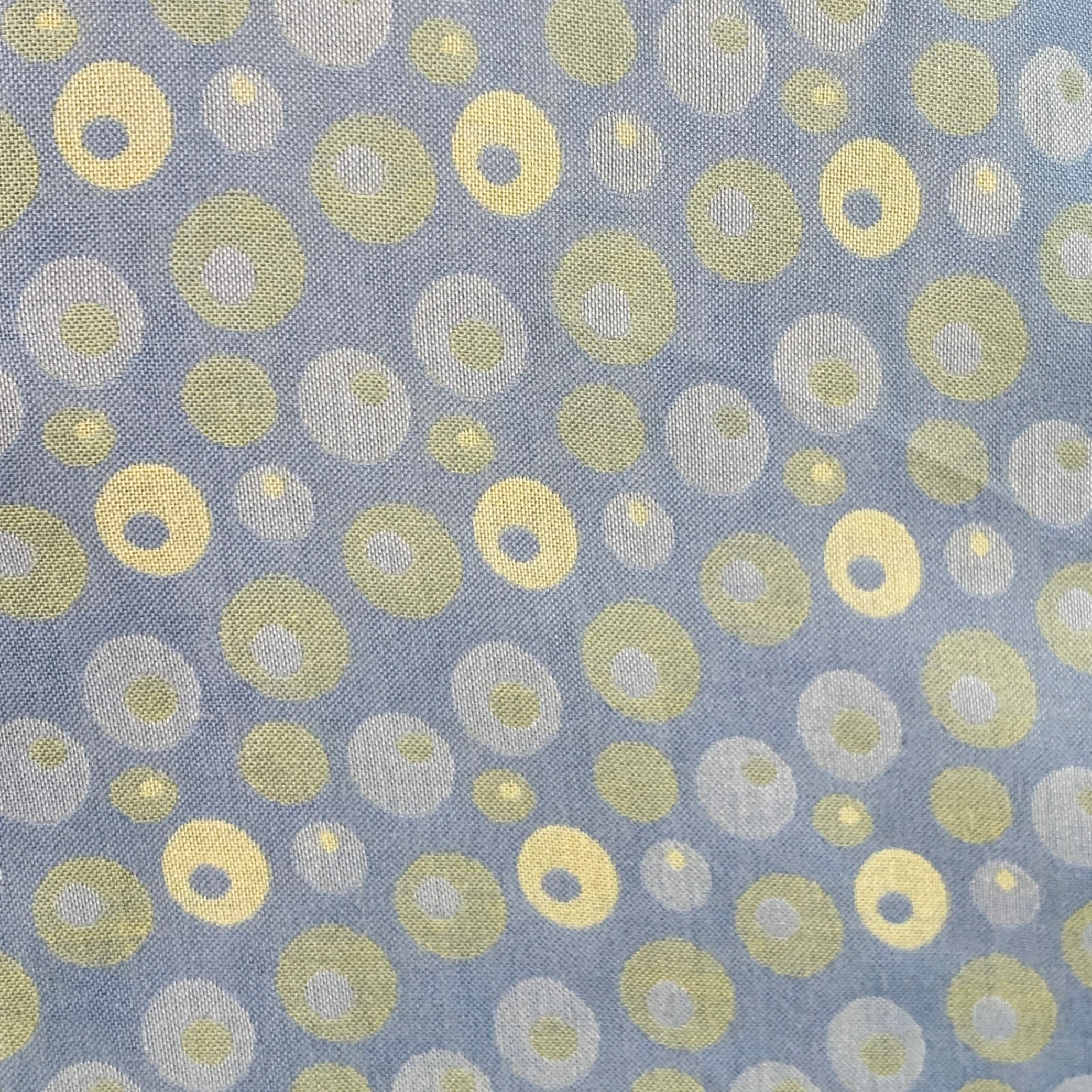 ERMENEGILDO ZEGNA Size L Blue Yellow Dots Cotton One Pocket Long Sleeve Shirt - Image 2